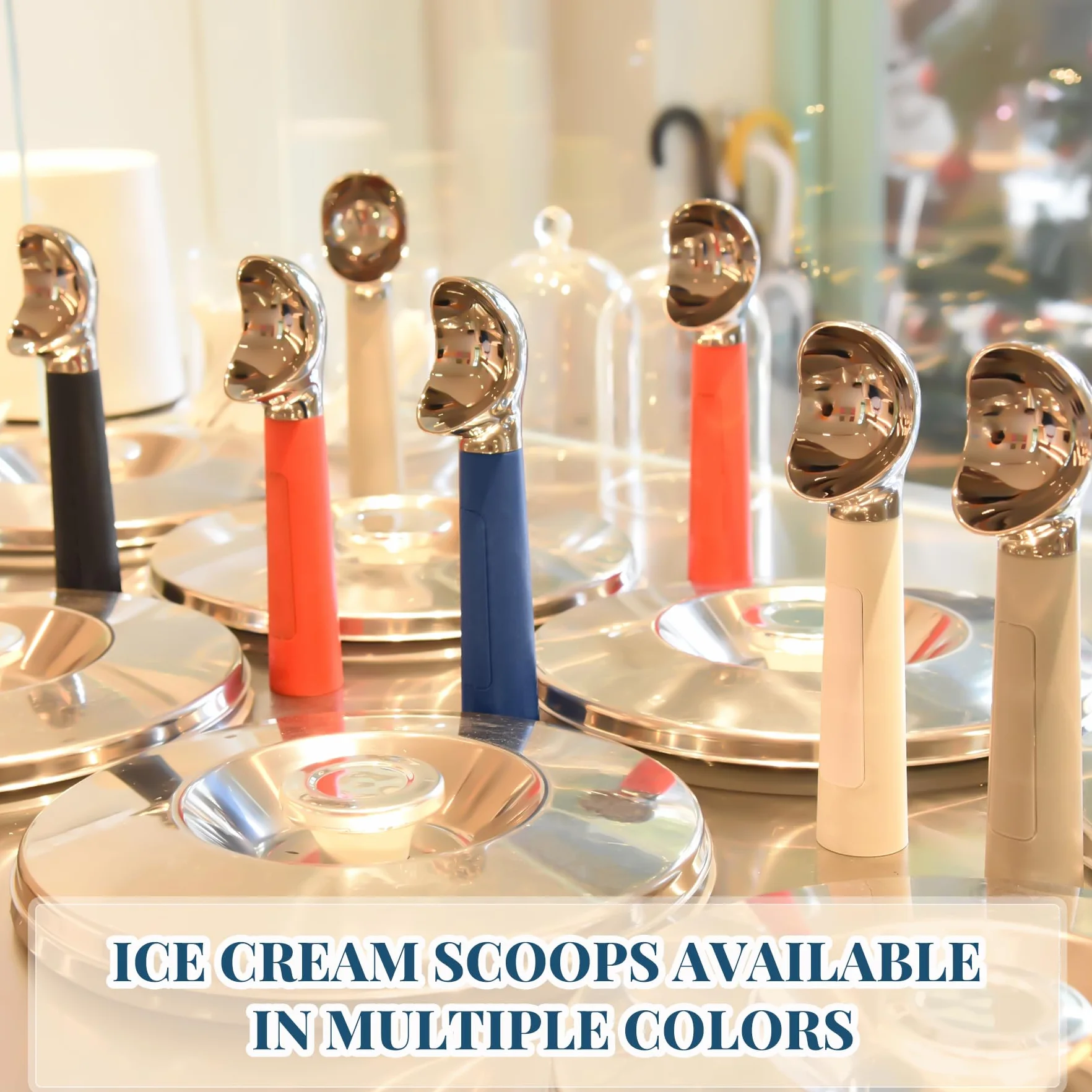Paletta per gelato riscaldata Ricaricabile, scooper per gelato elettrico con display LED, riscalda fino a 70°C per gelato duro, facile per anziani e bambini, impermeabile IP67 (Nero)