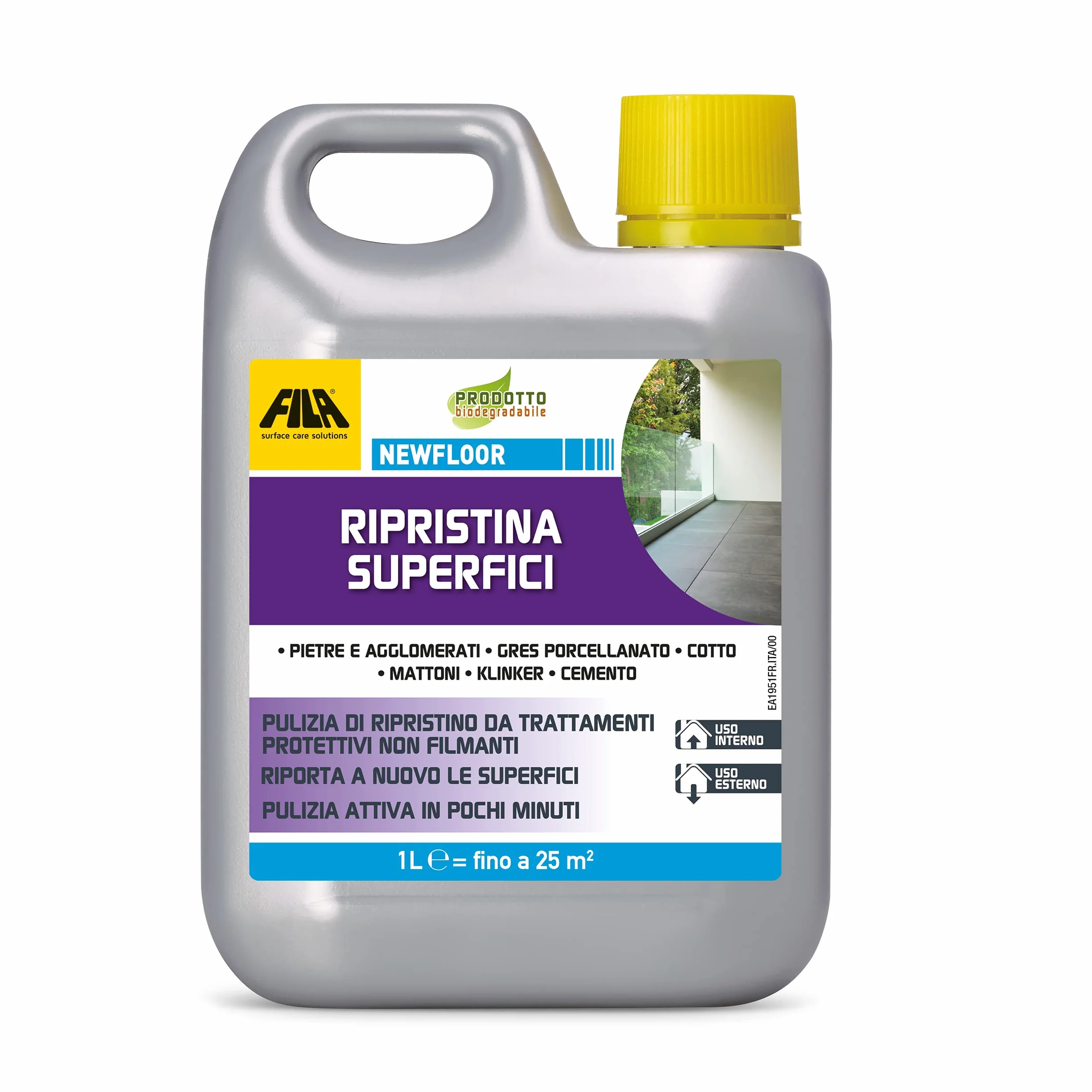FILA NEWFLOOR Sgrassatore Pavimenti e Rivestimenti, Detergente Alcalino Forte 1L