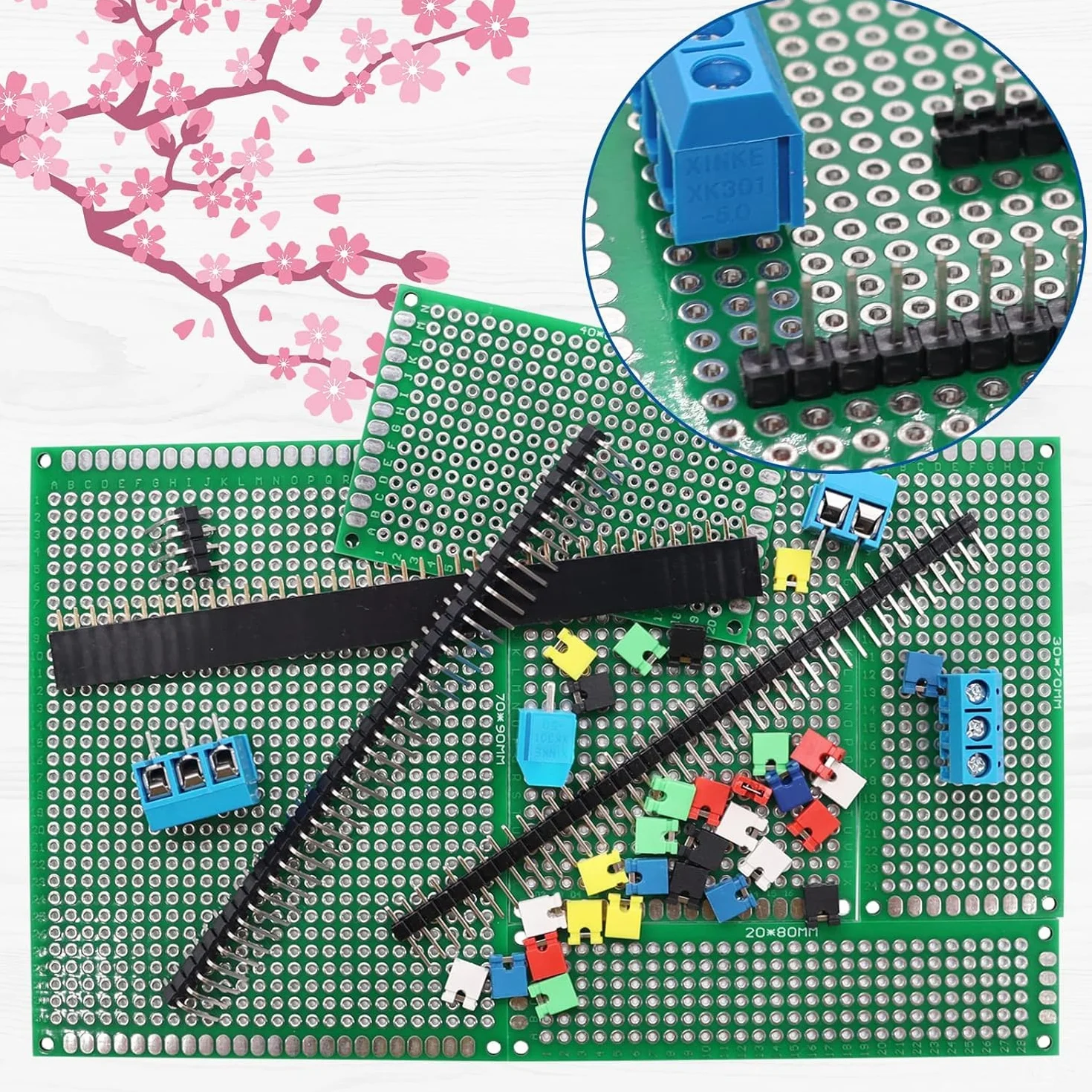 RUNCCI-YUN 82 Pezzi Kit di schede PCB, 19 Pezzi Scheda PCB a Doppia Faccia, Circuito Stampato Prototipo