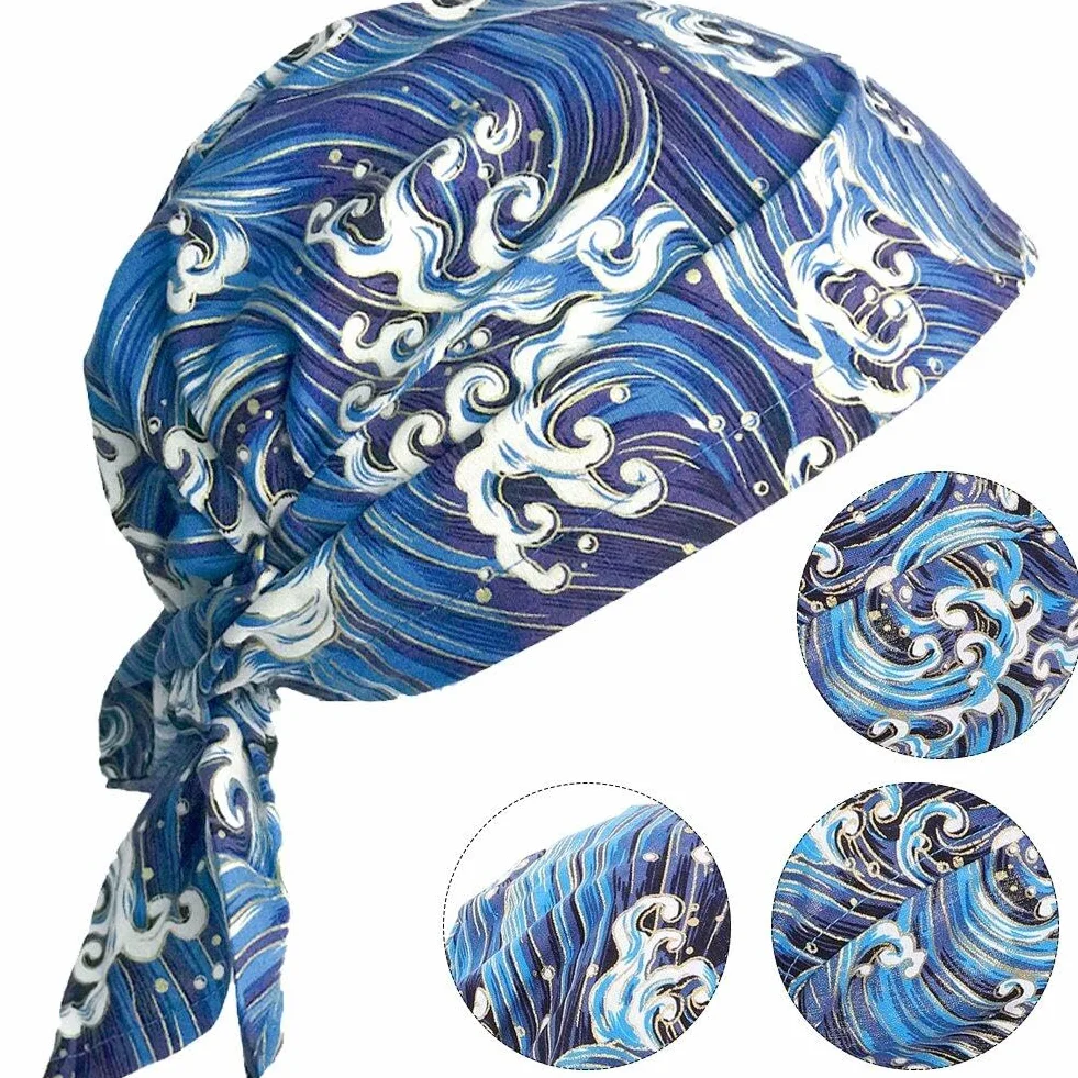 Cappello Cuoco Giapponese Regolabile Bandana Chef Berretto Teschio Cucina Traspirante