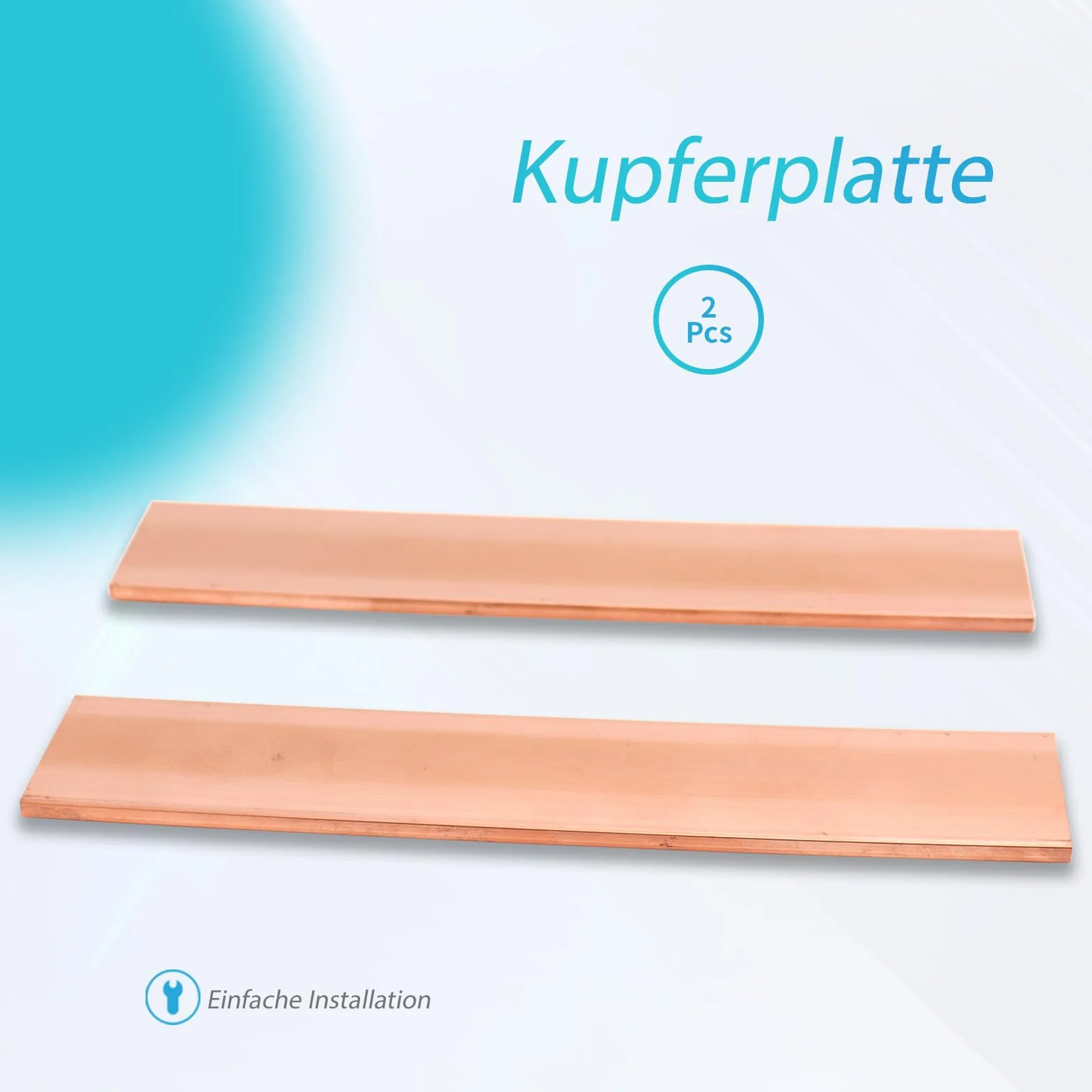 2 Piastre di Rame in Metallo, T2 Piatto Rame Viola, 99,95% puro Rame, Materiali per l'industria della Lavorazione dei Metalli (150 x 30 x 3 mm)