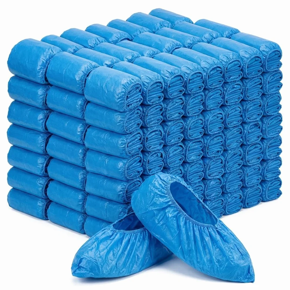 Copriscarpe Monouso 300 Pezzi Impermeabili Antiscivolo PE Taglia Unica Blu