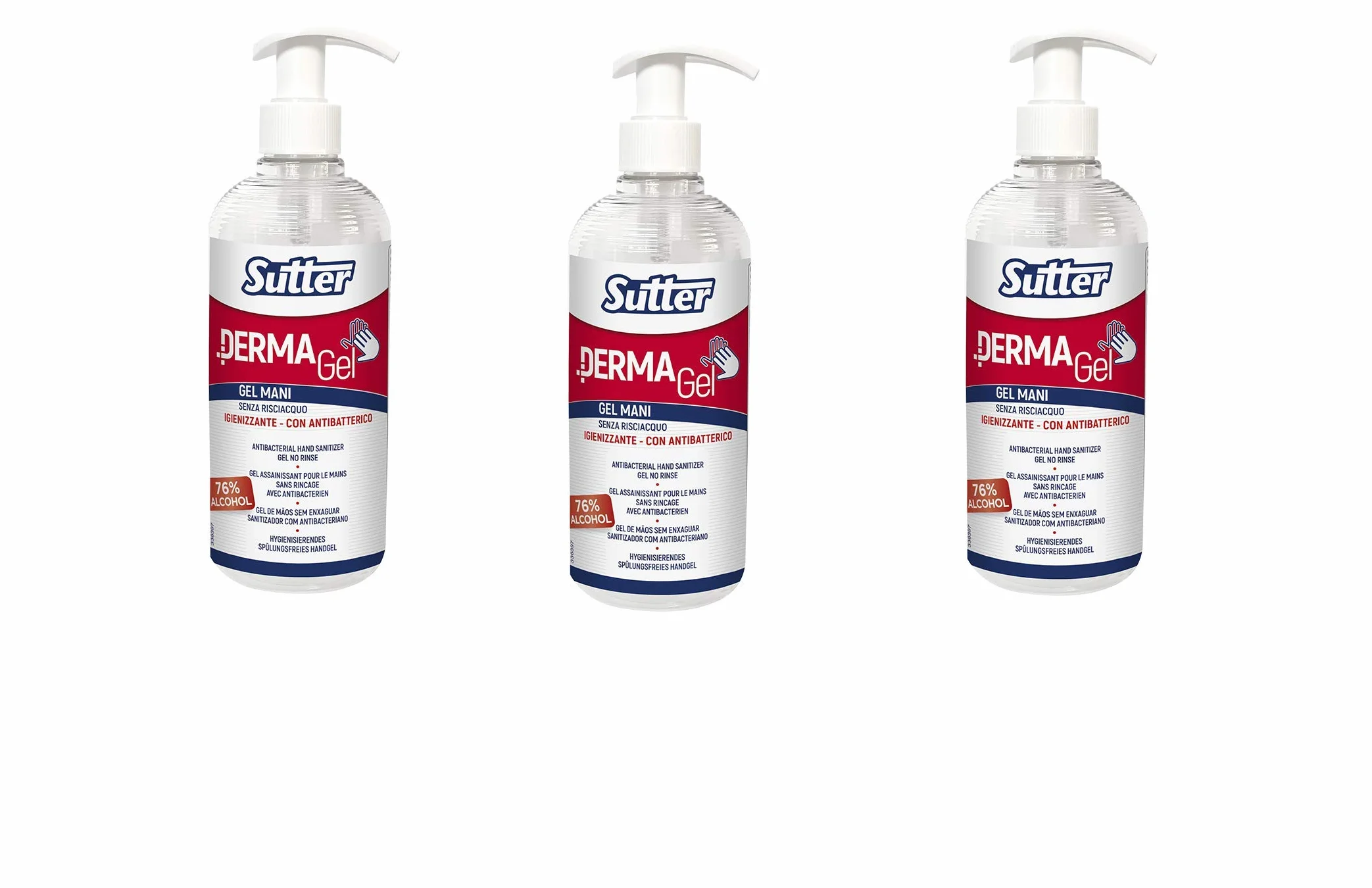 DERMAGEL 500 ML Gel mani igienizzante senza risciacquo 3 confezioni