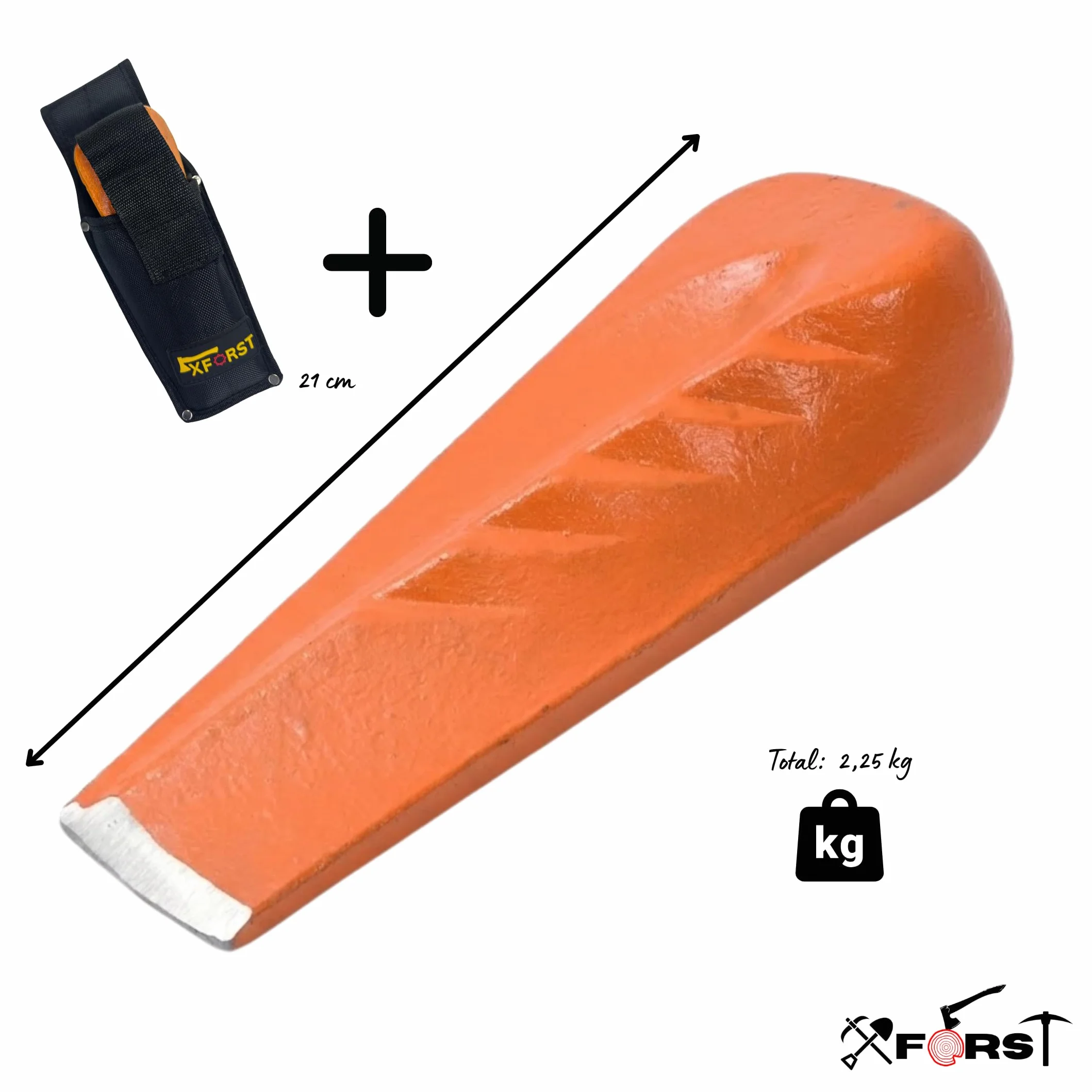 Xforst Cuneo Spaccalegna SK5 2,25 kg 21 cm Cuneo Rotante Elicoidale Acciaio Forgiato