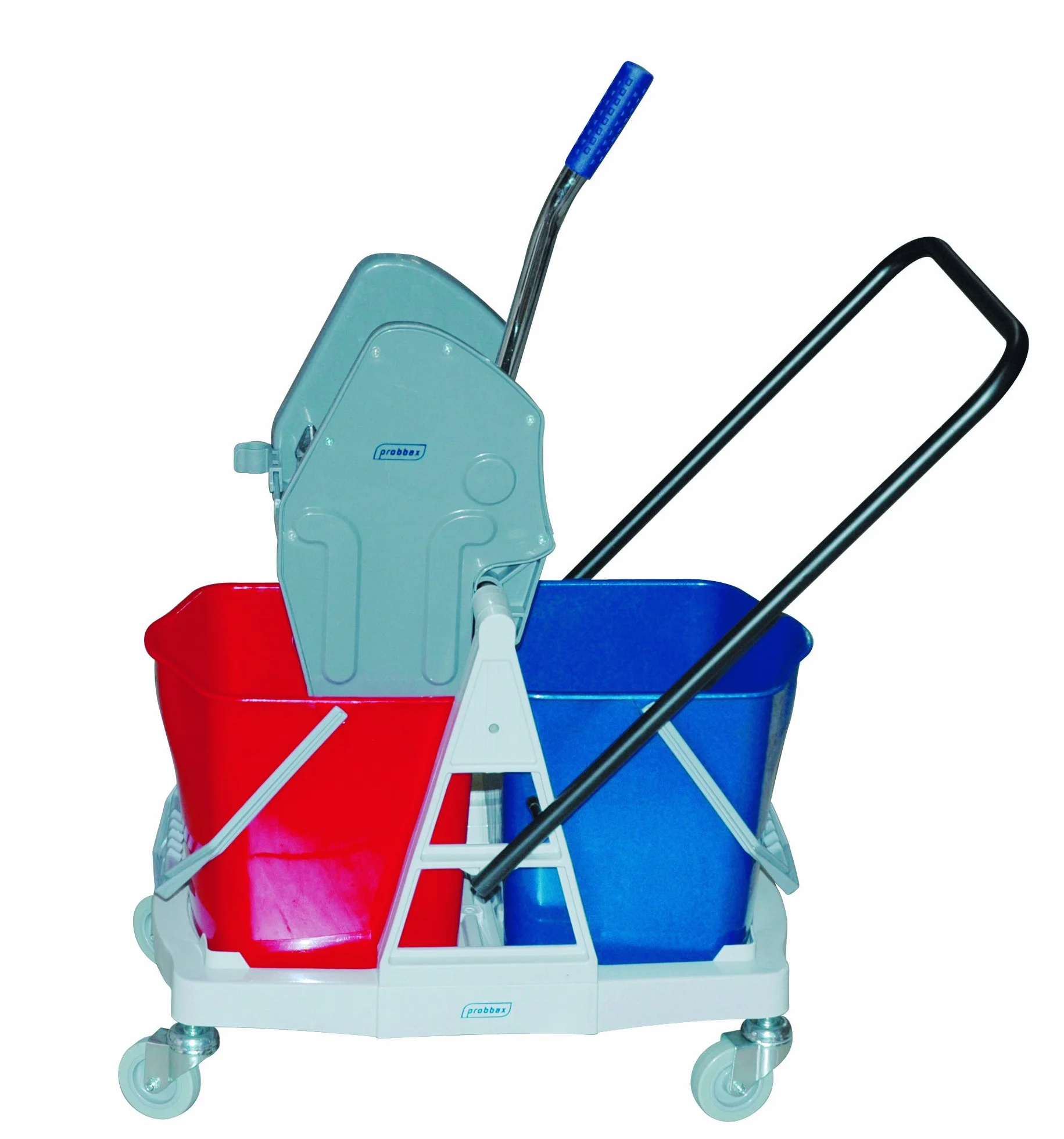 Thomas' 1318 Carrello per Pulizie a Rotelle, con Strizzastraccio, 2 Secchi, Multicolore, 18 L