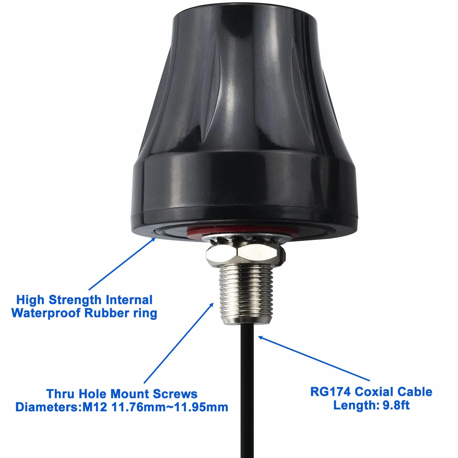 Antenna Esterna Dual Band 2,4 G/5,8 GHz Omnidirezionale 5 dBi Impermeabile RP-SMA Maschio per Router WiFi Hotspot Rete Wireless Sicurezza Telecamera IP Telecamera da Caccia