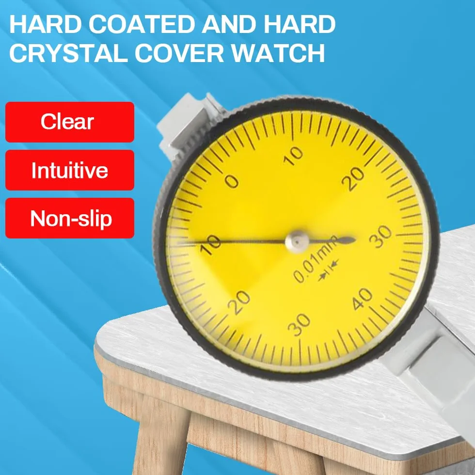 Indicatore di Test del Quadrante, Calibro DTI 0-0,8 mm, Precisione 0,01 mm per Misurazioni ad Alta Precisione con Regolazione a 240°, Design Completamente Chiuso