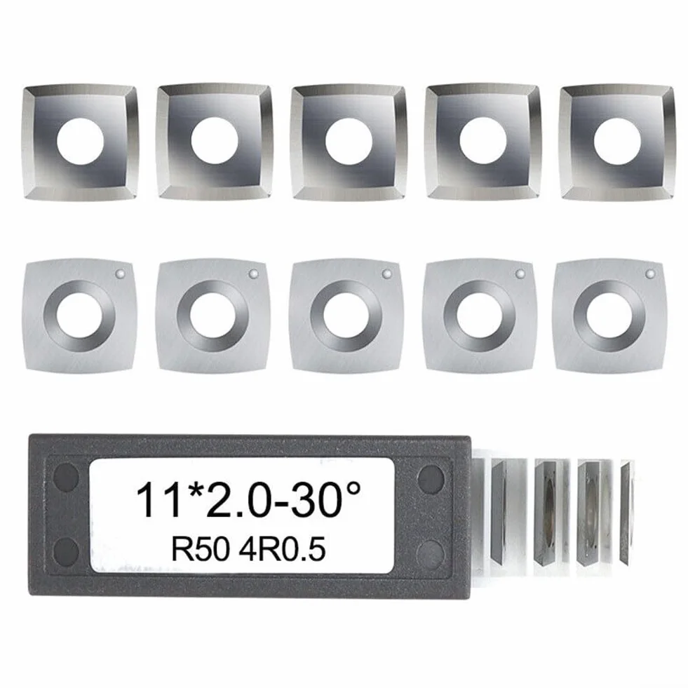 Inserti in carburo di tungsteno 11x11x2 mm, confezione da 10, per teste di taglio a spirale