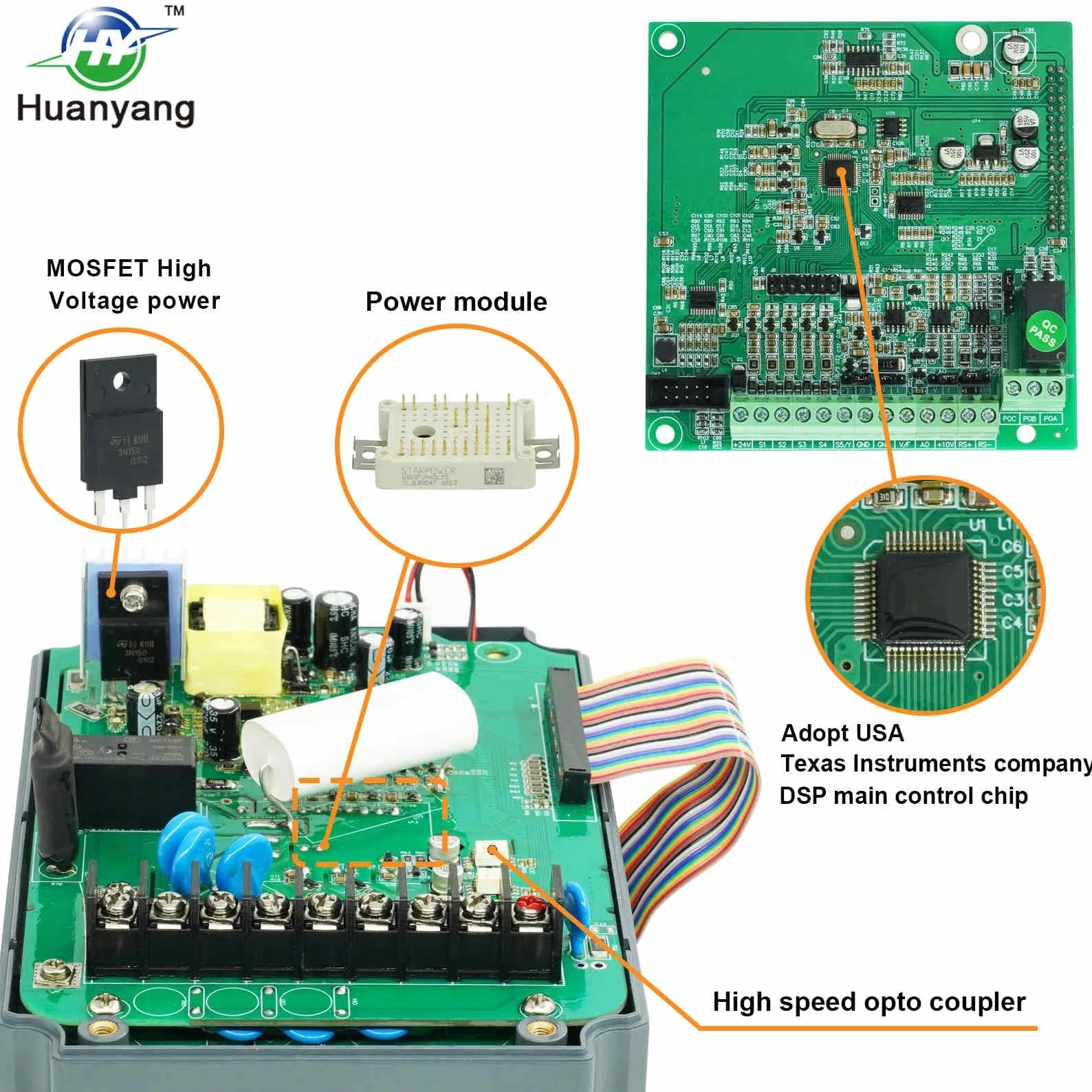Huanyang VFD 400V 4.0KW 5.4PS, convertitore di frequenza computerizzato, controllo numerico computerizzato, motore CNC, convertitore inverter per motore mandrino, controllo velocità, serie FC01