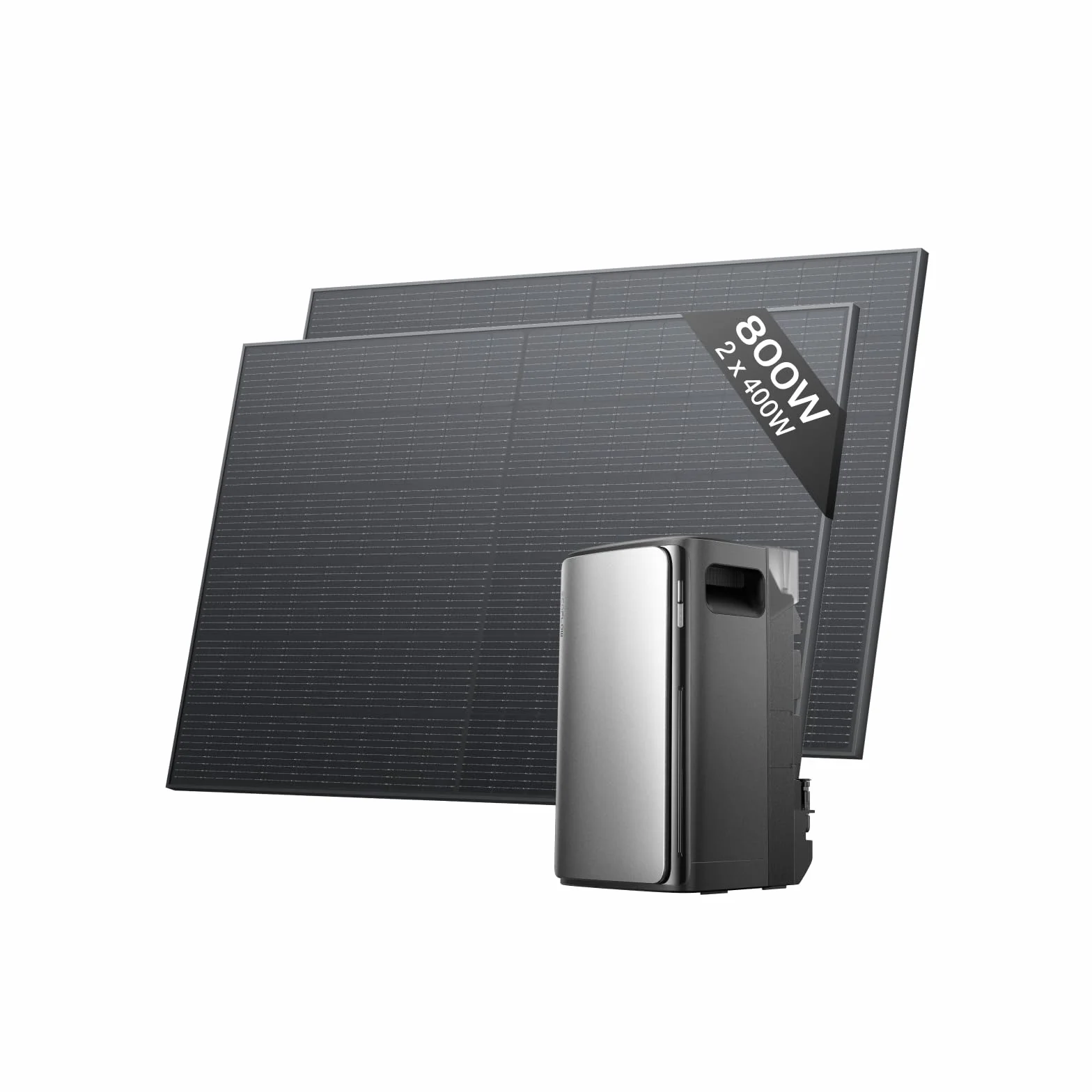 ECOFLOW kit fotovoltaico con batteria (800W,1,92kWh), STREAM Pro 1,92 kWh, 2x 400 W panelli solari rigidi, ingresso solare 2.300 W(3 MPPT), 2 porte CA 2.300 W, microinverter