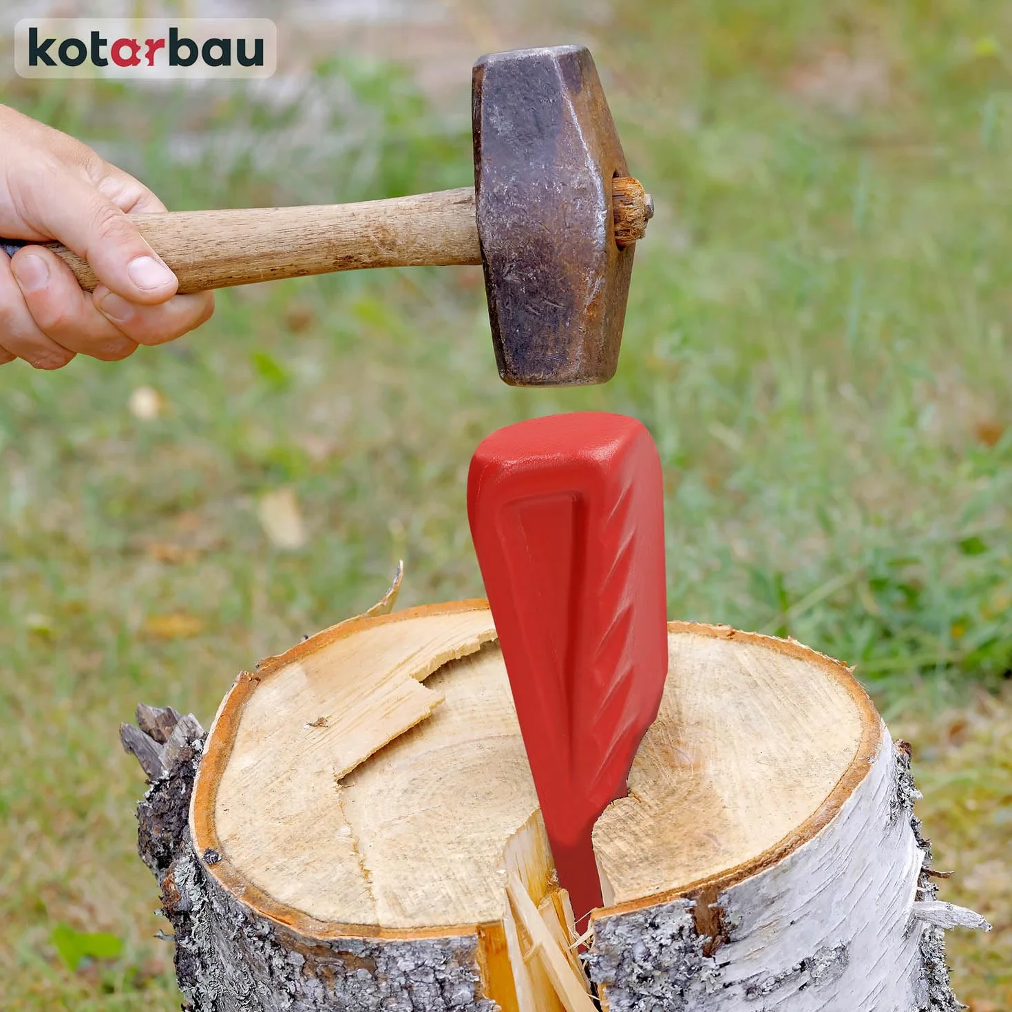 KOTARBAU® Cuneo di Spacco in Acciaio forgiato 214 mm 2,2 kg Cuneo spaccalegna