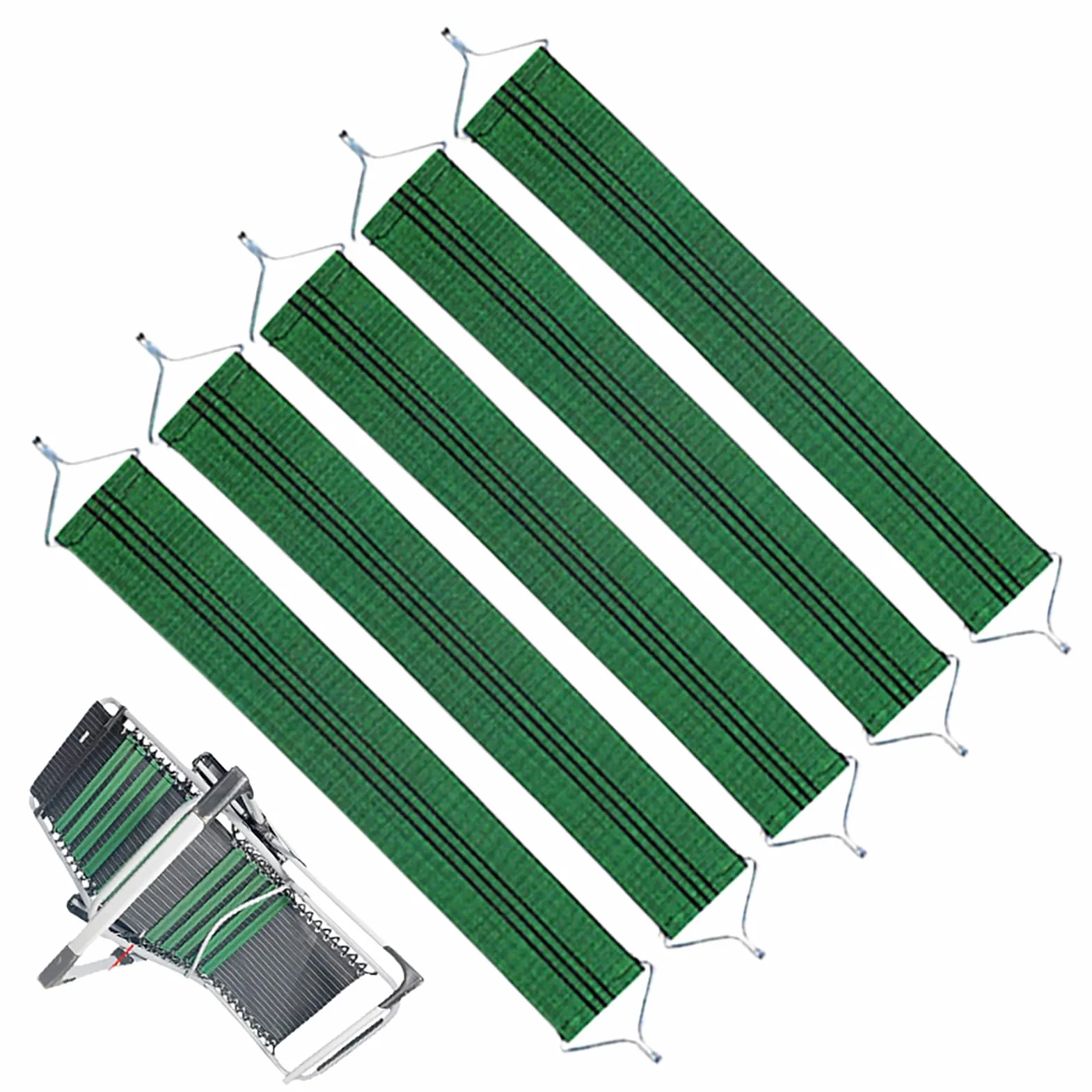 Cinture in tessuto per sedia a sdraio, 43 x 5 cm, 5 pezzi, cinghie elastiche di ricambio per sedia reclinabile, cinghie rinforzate resistenti agli , reclinabili per patio, cortile