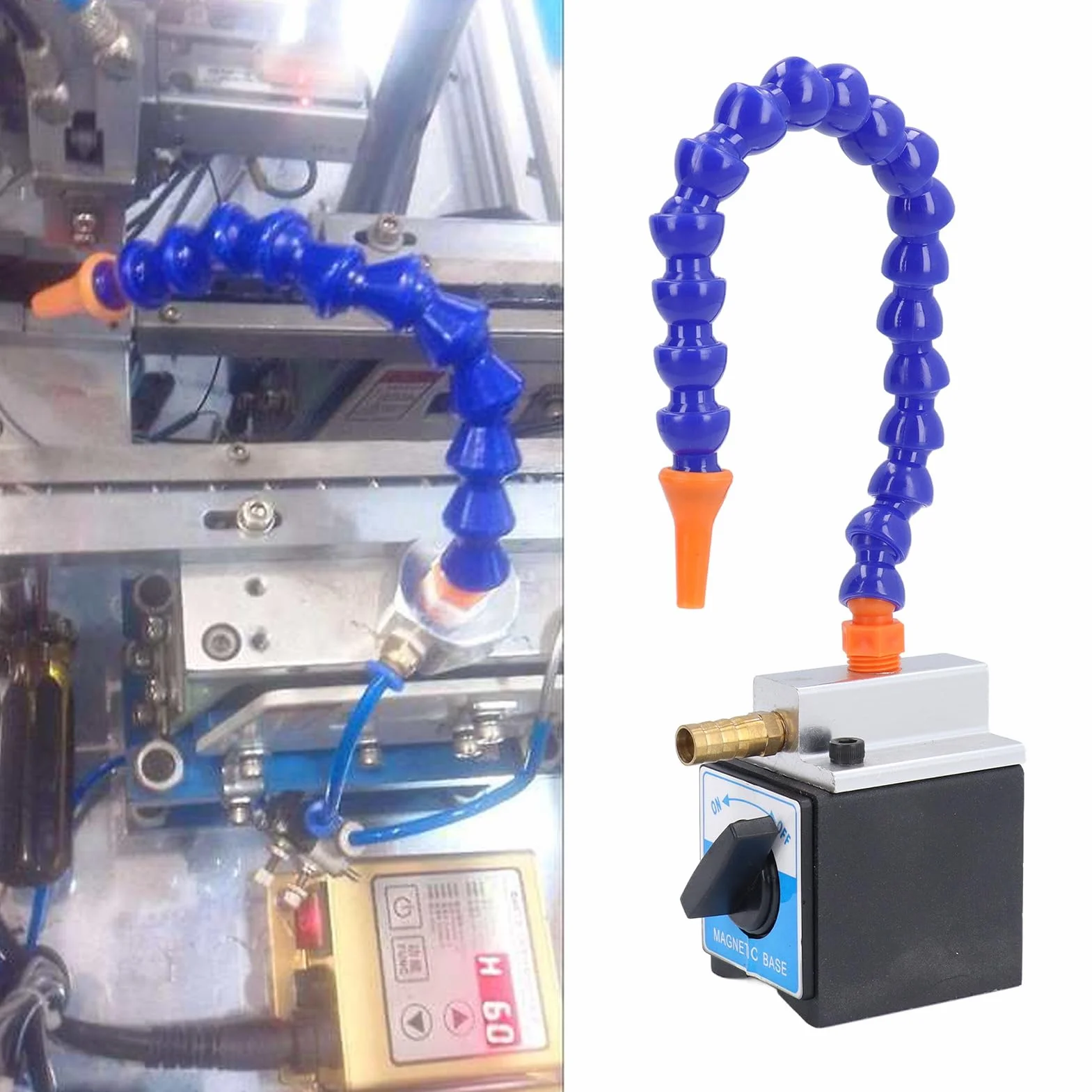 Lubrificazione a Nebbia di Liquido Refrigerante, Tubo Flessibile del Liquido Refrigerante a Base Magnetica Ingresso da 1/4 Pollici Uscita 1/2 Pollici Tubo del Refrigerante Olio Lungo 300 Mm Supporto B