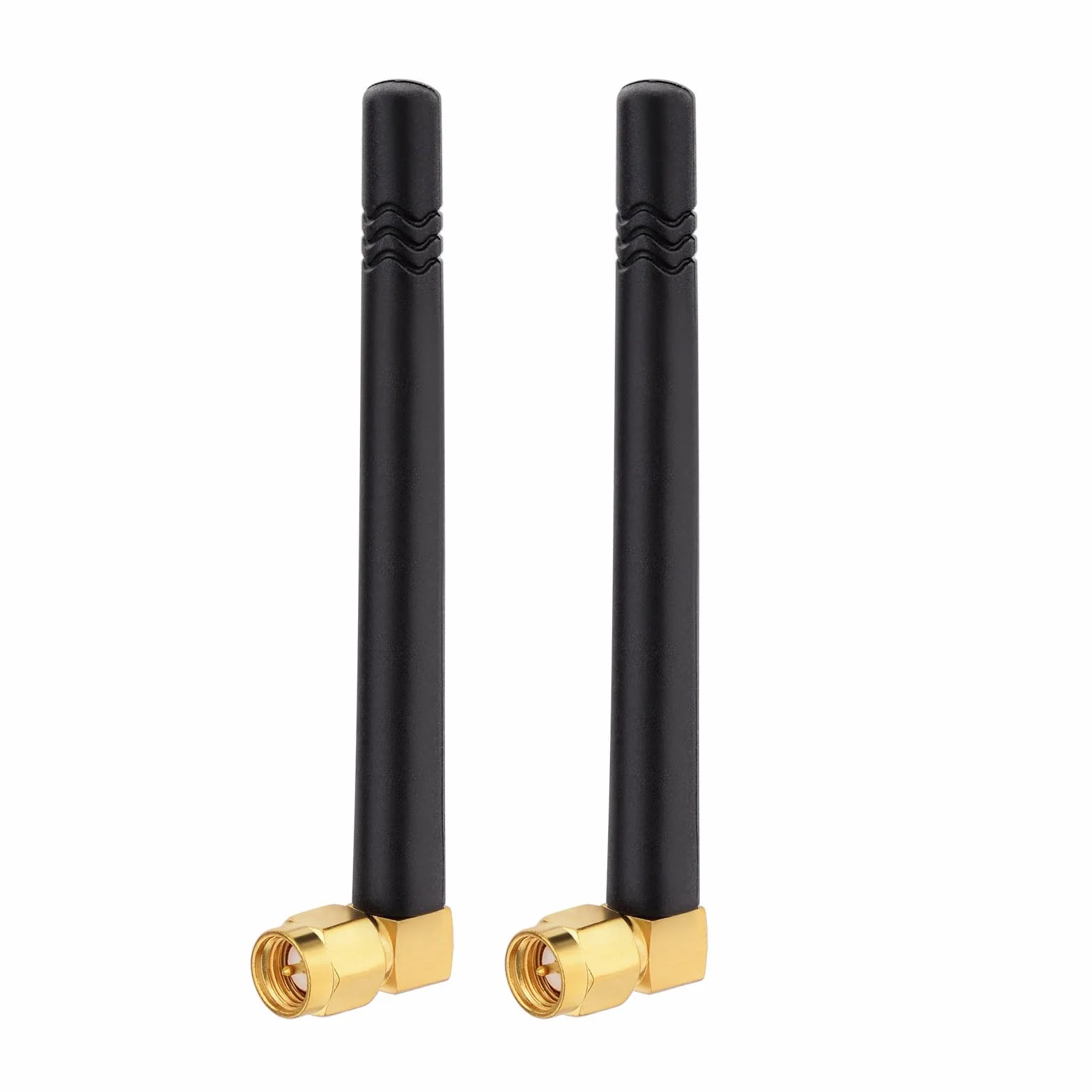 Superbat Antenna GSM Piccola Omnidirezionale in Gomma 2dBi 824-960MHz Connettore SMA Angolo Retto per Reti GSM/GPRS/EDGE/CDMA(2 Pz)