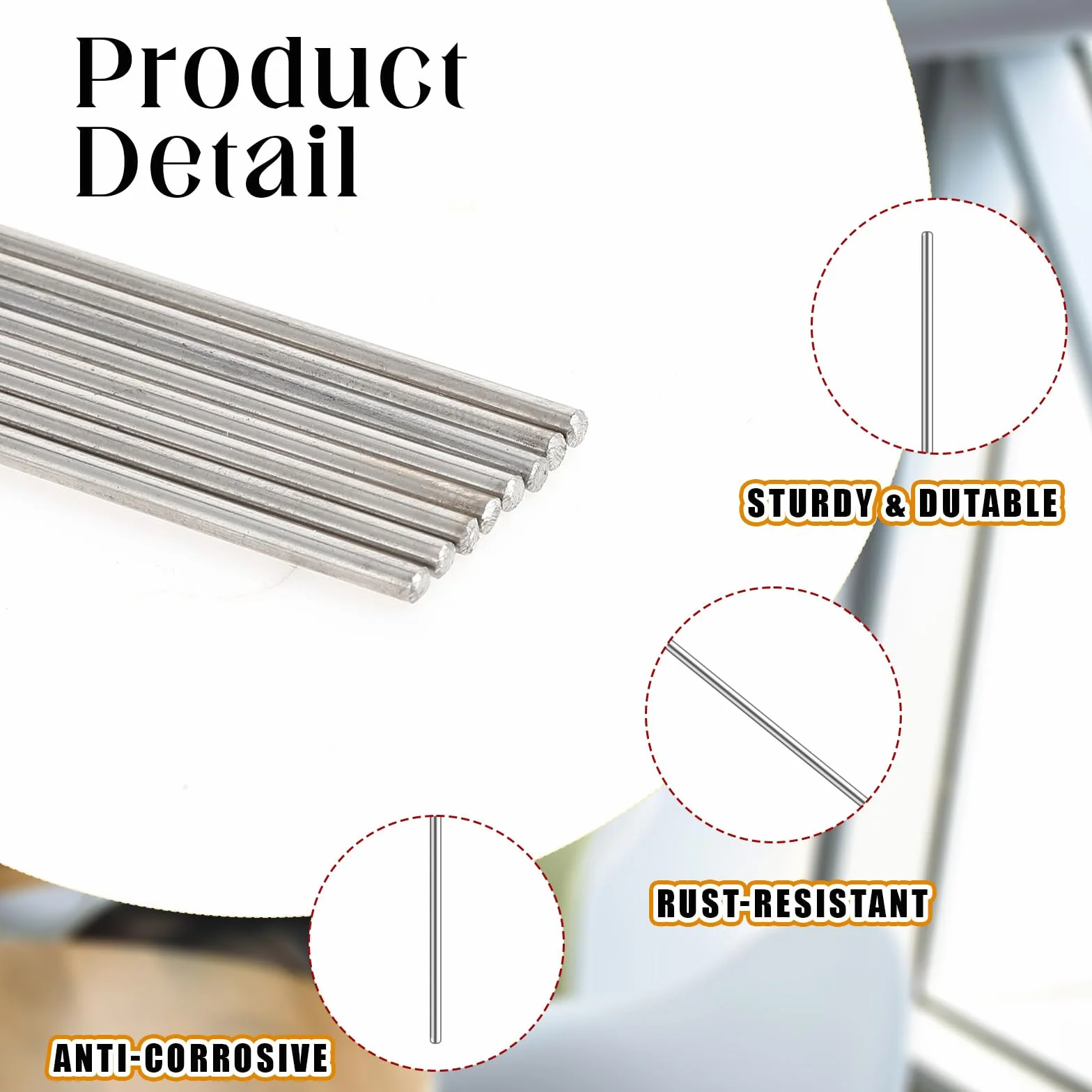 Barre tonde piene in acciaio inox 304, 2 mm x 200 mm, 10 pezzi per fai da te e modellismo