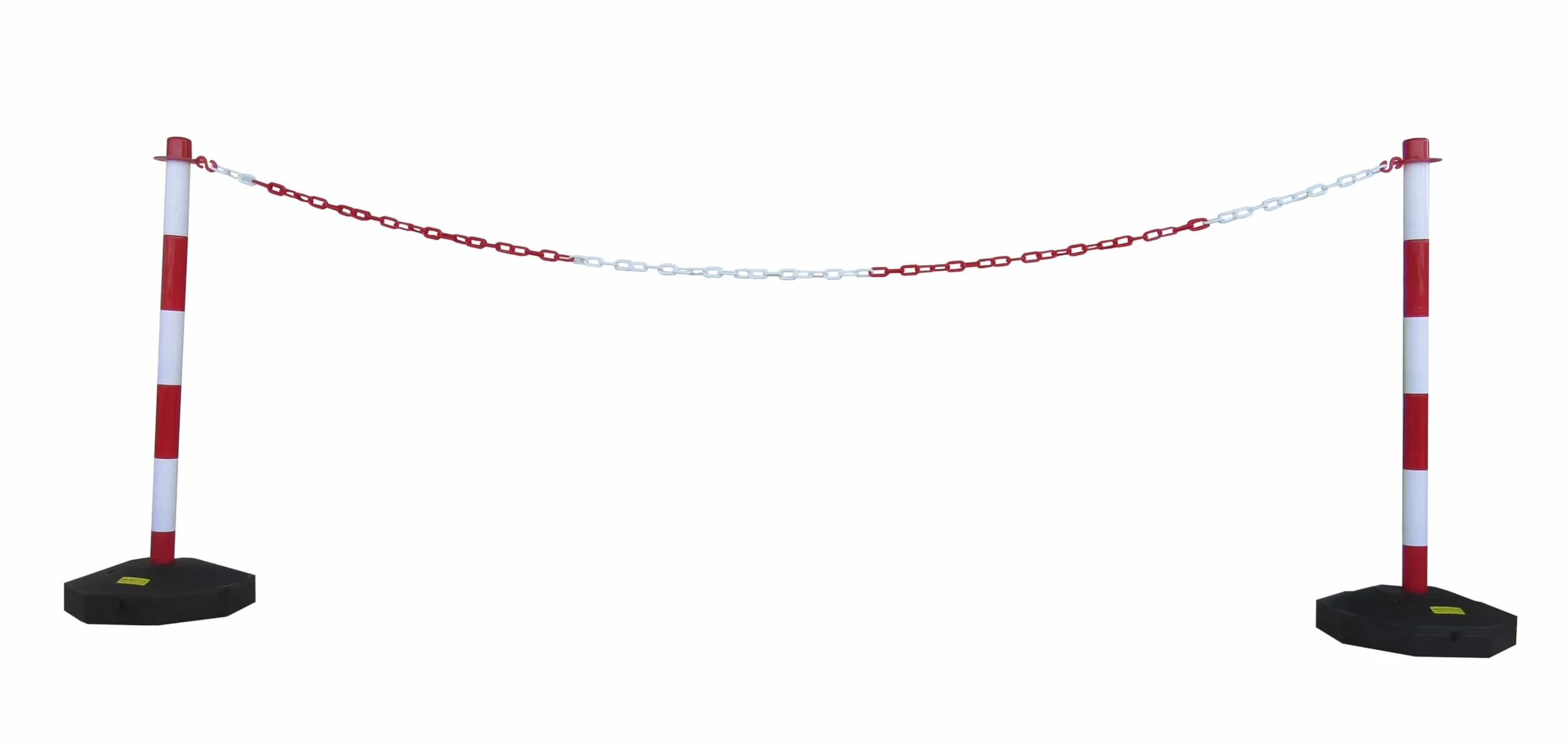 Coppia di Dissuasori di Plastica con Catena Plastica (Rosso Bianco, 3 m)