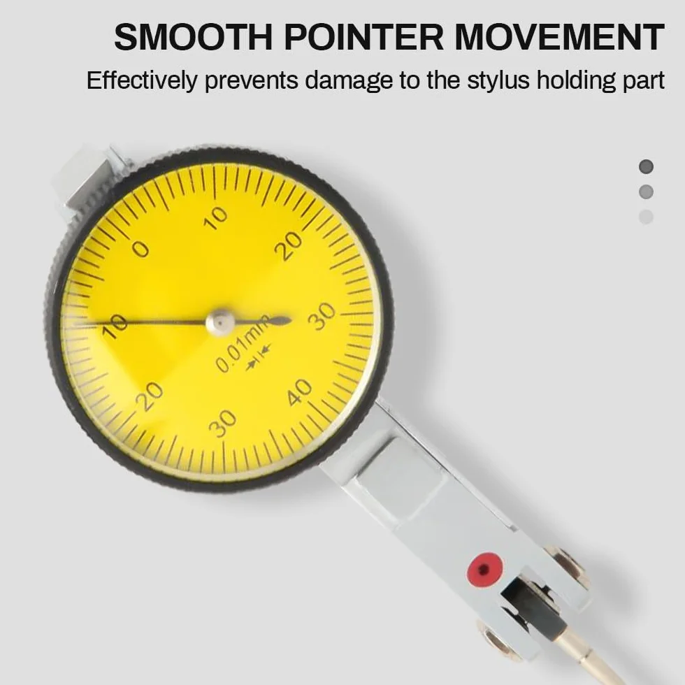 Indicatore di Test del Quadrante, Calibro DTI 0-0,8 mm, Precisione 0,01 mm per Misurazioni ad Alta Precisione con Regolazione a 240°, Design Completamente Chiuso