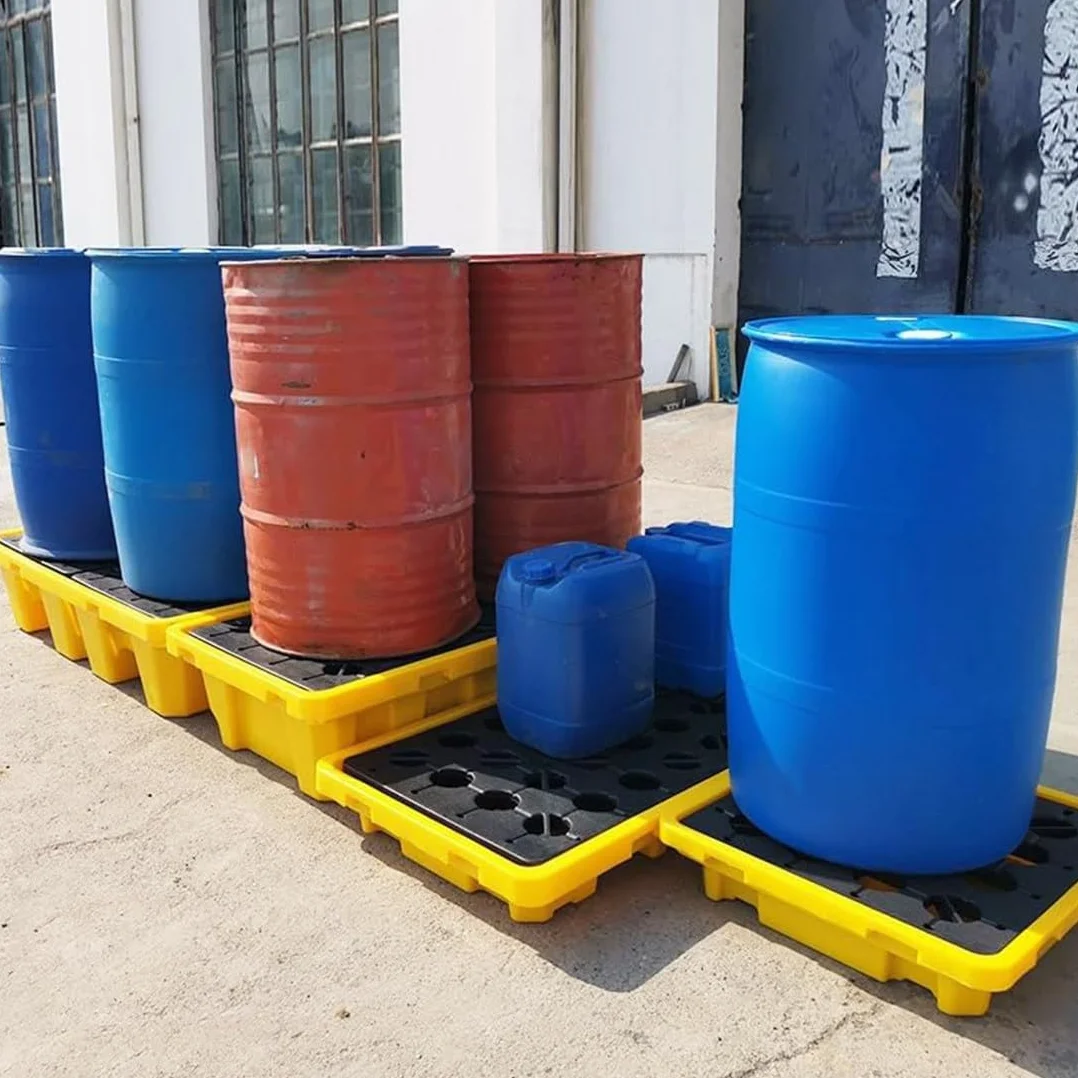 Vasca Anti-Sversamento per Serbatoio di Olio,Piattaforma di Contenimento per Fusti,Vasca di Raccolta Modulare Industriale per Garage,Seminterrati,Laboratori E Spazi,67 * 67 * 15cm