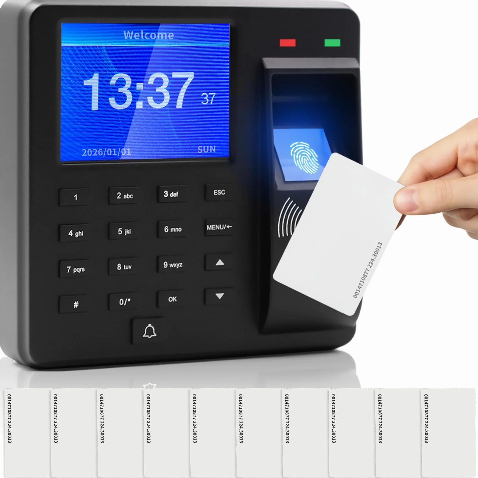 Rilevamento del tempo per le piccole imprese: dispositivo di rilevamento del tempo innovativo con impronte digitali, password e carte d'identità, macchina di presenza per dipendenti Nessuna rete