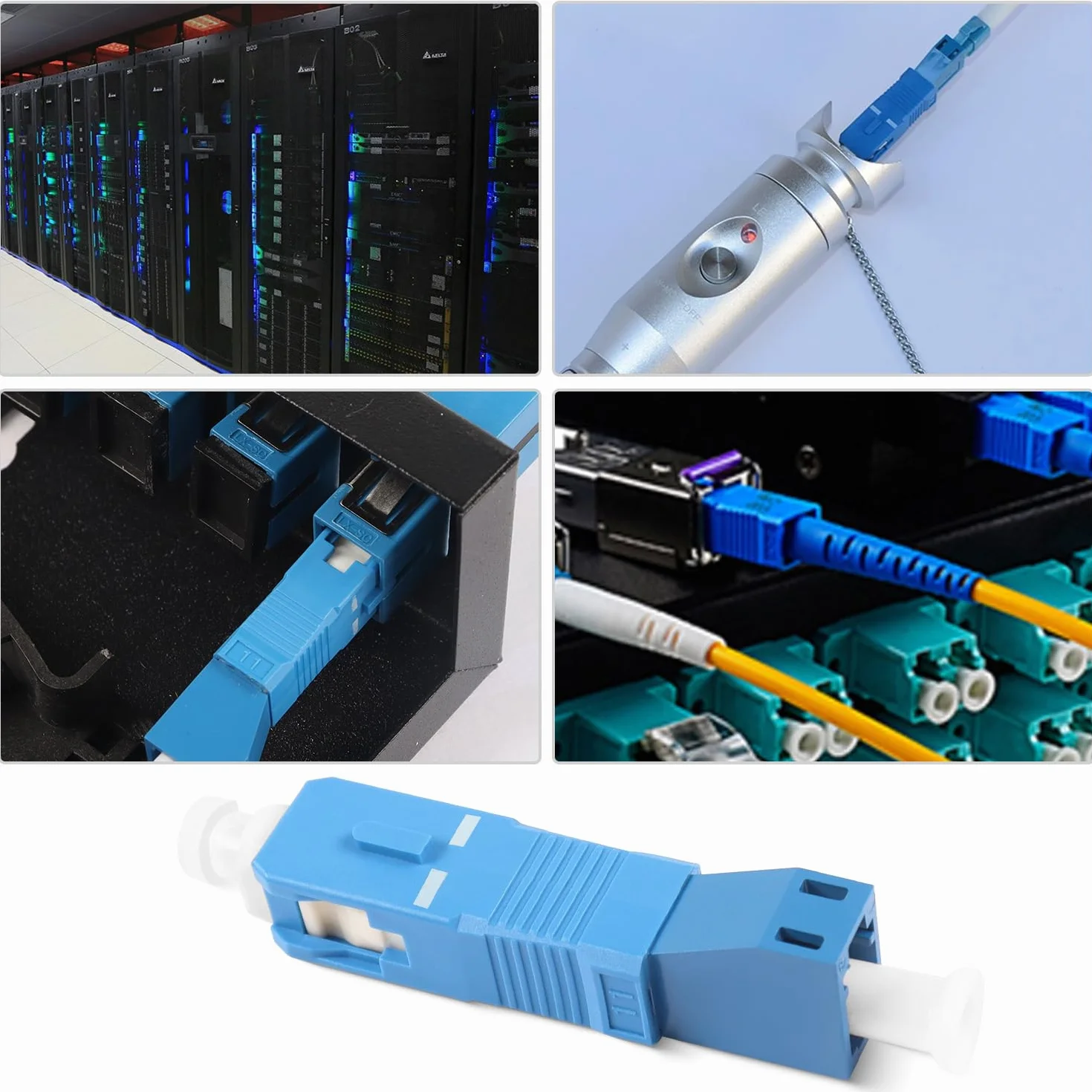 SC Maschio a LC Femmina Monomodale Adattatore SM 9/125μm SC/UPC a LC/UPC Fibra Ibrida Simplex Convertitore