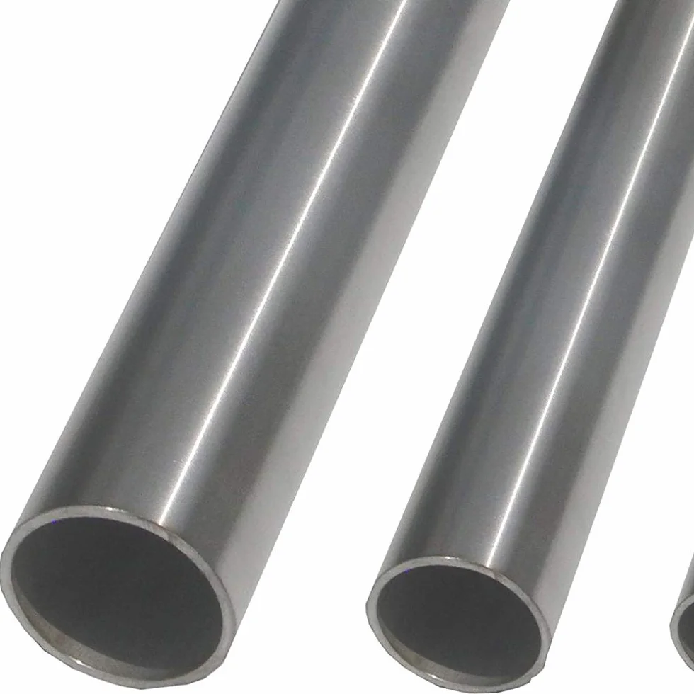 Tubo tondo acciaio inox AISI 304 satinato grana 240 Ø 33,7 mm spessore 2 mm 100 cm Made in Italy