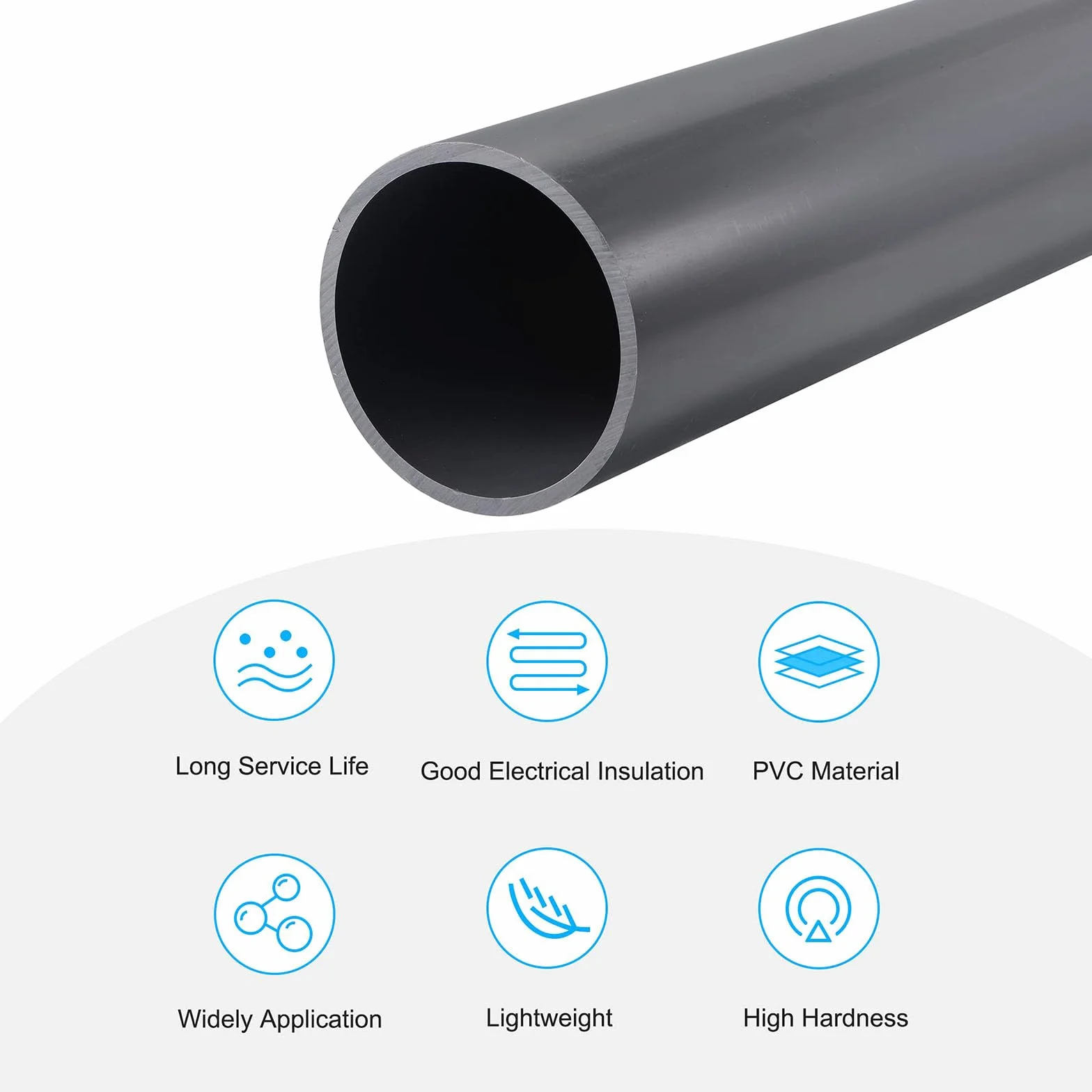 TOP-VIGOR Tubo rotondo rigido PVC 75 mm diametro esterno 67,8 mm diametro interno 0,35 m per decorazioni acquari