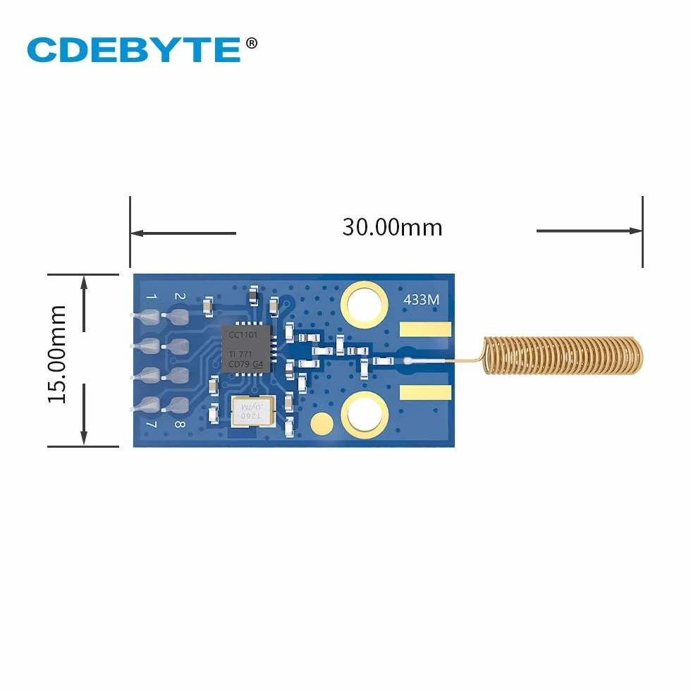 CC1101 Modulo wireless RF 433MHz 500m SPI SMD trasmettitore e ricevitore con antenna a molla
