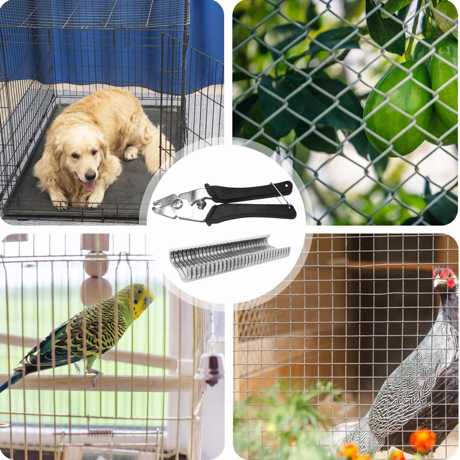 Pinza a clip per salsicce, con 1200 clip, pinza per il fissaggio del filo con 1200 clip per materassi auto, cuscini, divani, recinzioni, gabbie per animali domestici