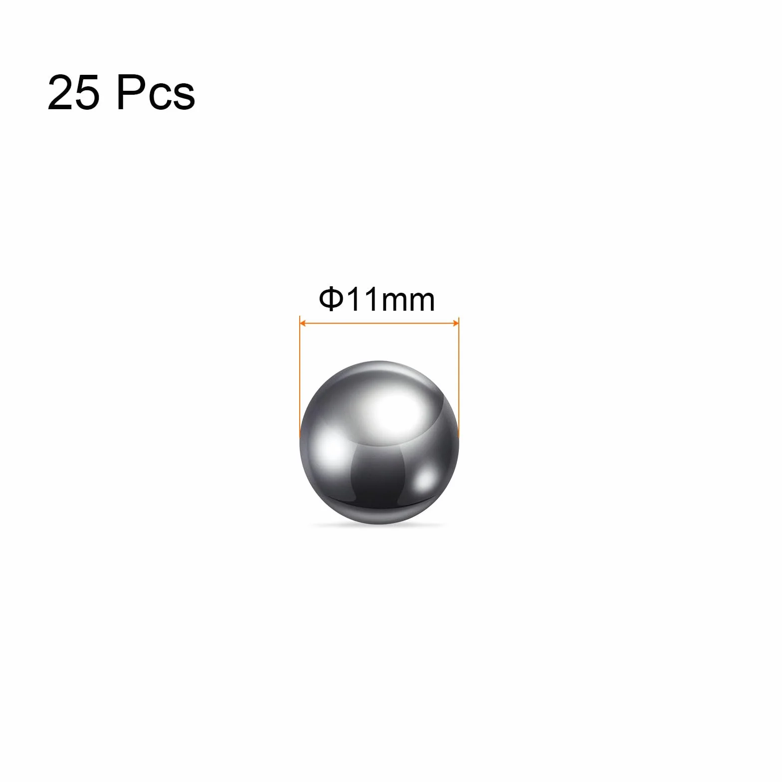 QUARKZMAN 25pz Precisione Sfere 11mm Diametro 304 Metallico di Precisione Cuscinetto a Sfera in Acciaio Inossidabile Sfere Acciaio Lucidi per Cuscinetti