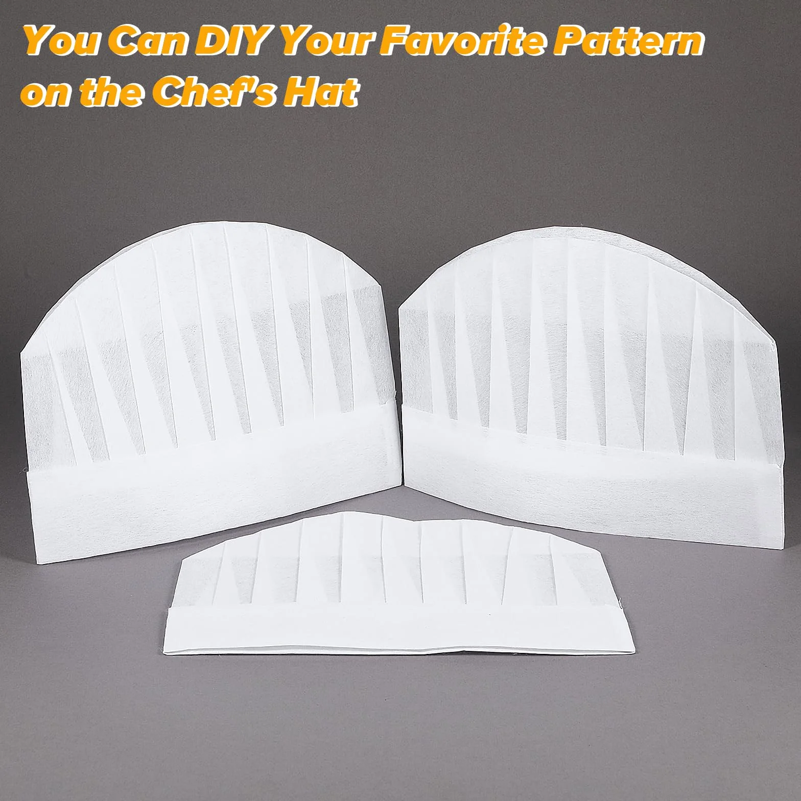 Cappello da cuoco usa e getta bianco 4 pezzi in tessuto non tessuto regolabile