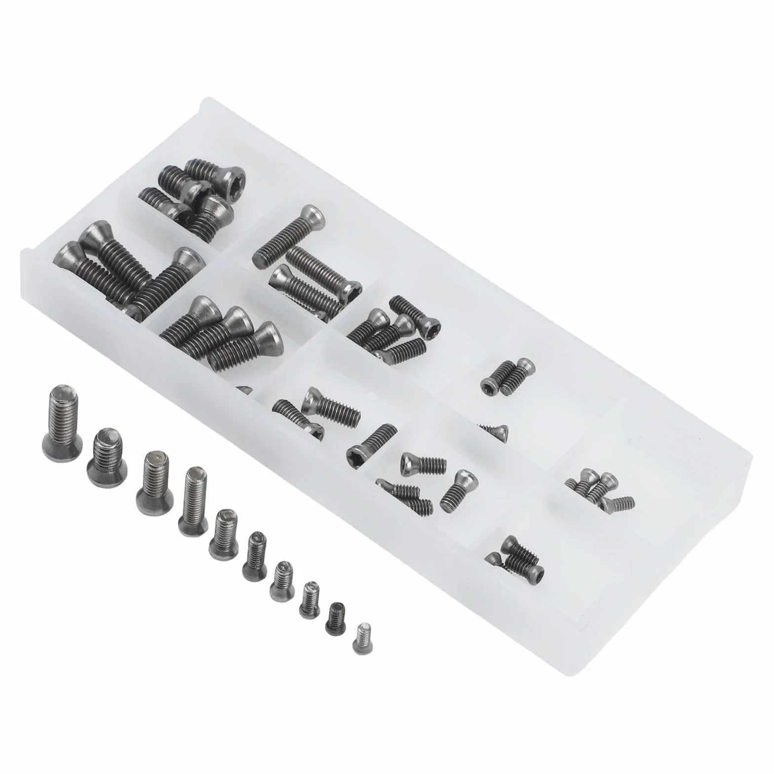 Set di 50 viti portautensili per tornio CNC M2 M2,2 M2,5 4 mm per inserti in metallo duro nero