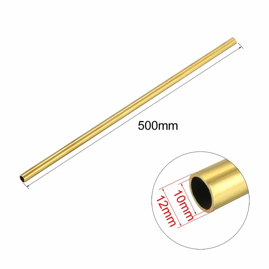 Tubo in ottone 10 mm x 12 mm x 500 mm per barca RC