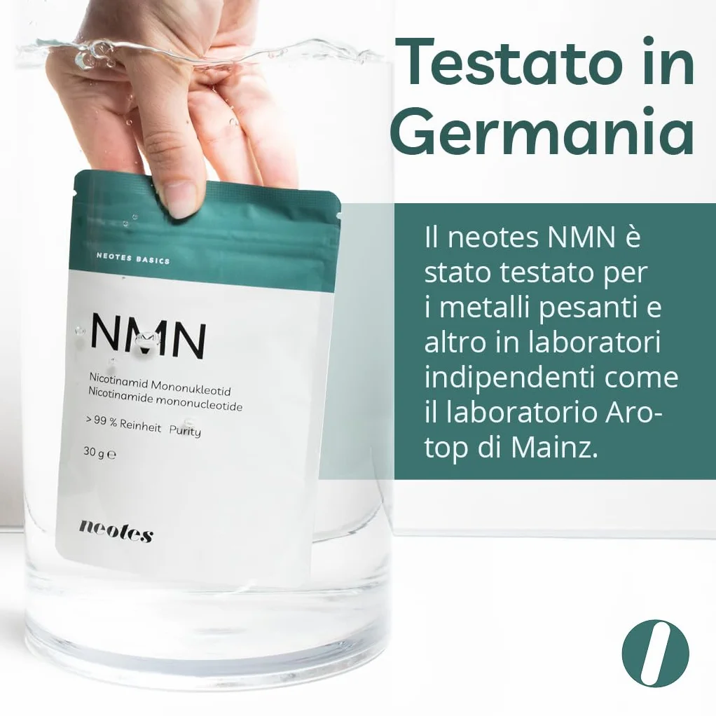 NMNeotes Polvere pura di NMN (Nicotinamide Mononucleotide) >99% senza additivi Materia prima testata in laboratorio Germania per uso di ricerca