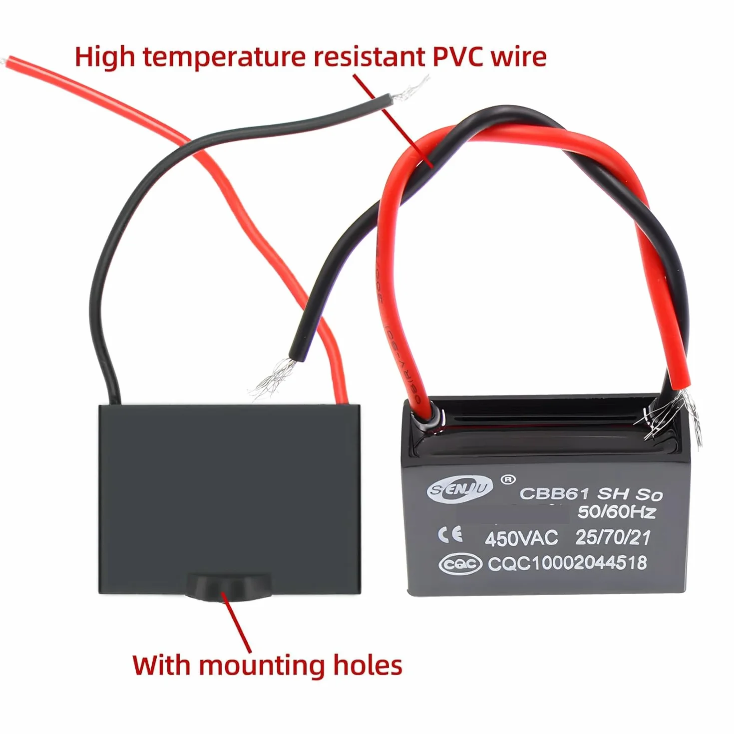 Condensatore del Motore del Ventilatore CBB61 1.8uF 450V AC 50/60Hz DollaTek 2Pcs