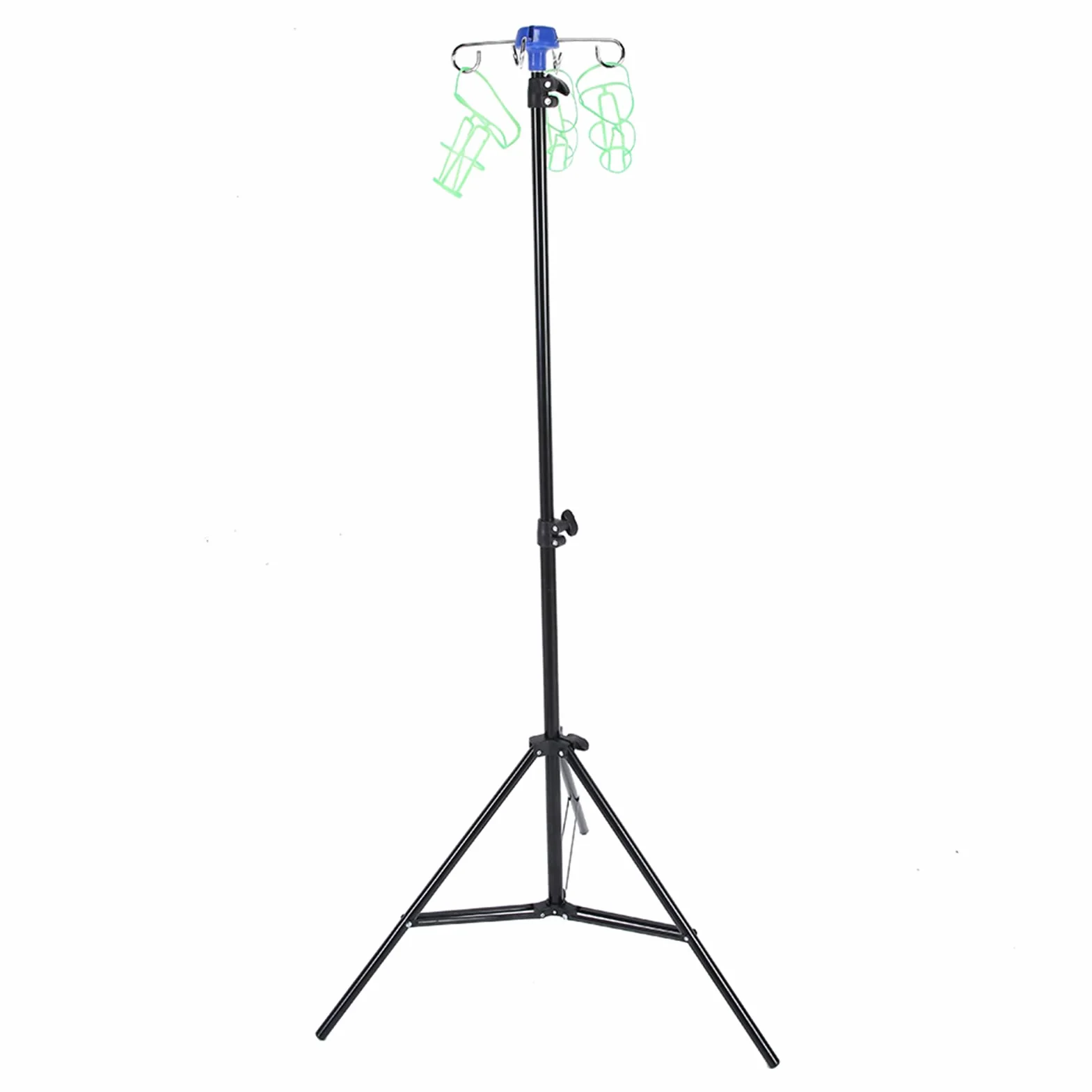 Supporto Per Asta Per Flebo, Altezza Regolabile Fino A 82,6 Pollici Supporto Per Sacca Gocciolante Pieghevole 3 Gambe 4 Ganci Rack Per Infusione Per Sacca Antigoccia Con Base Ad Angolo Retto In Metall