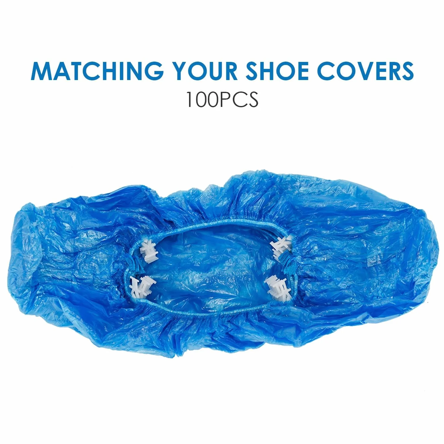 Copriscarpe Monouso in Plastica Blu Impermeabili 100 Pezzi Compatibili con Distributore Automatico