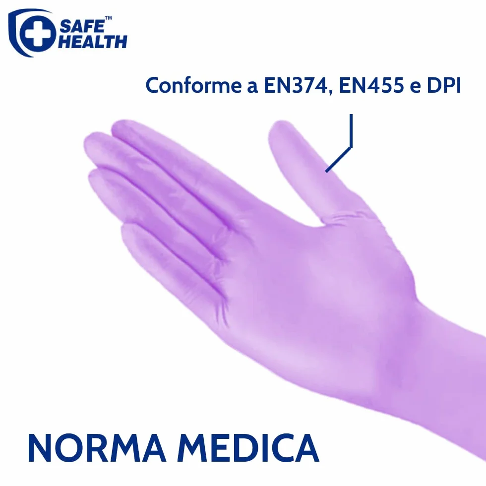 Safe Health Guanti monouso da esame Nitro XL 90 pezzi Senza polvere Senza lattice CE EN455 Ipoallergenici