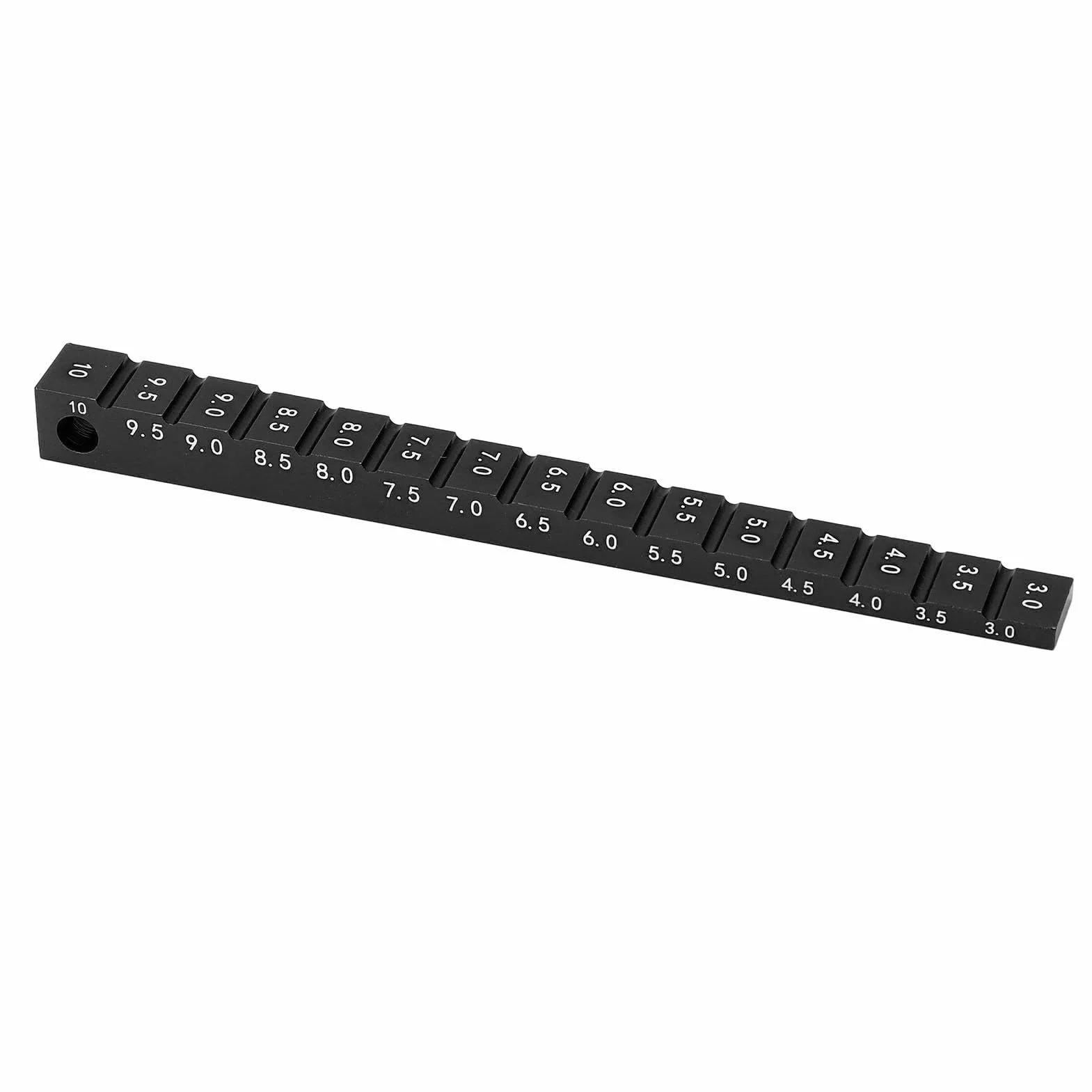 Indicatore di Altezza da Terra del Telaio per /10 RC Drift Car - Indicatore di Caduta 3-10 Mm in Alluminio Oy, Accessori per Righello di Altezza da Terra RC - Colore e (Black)