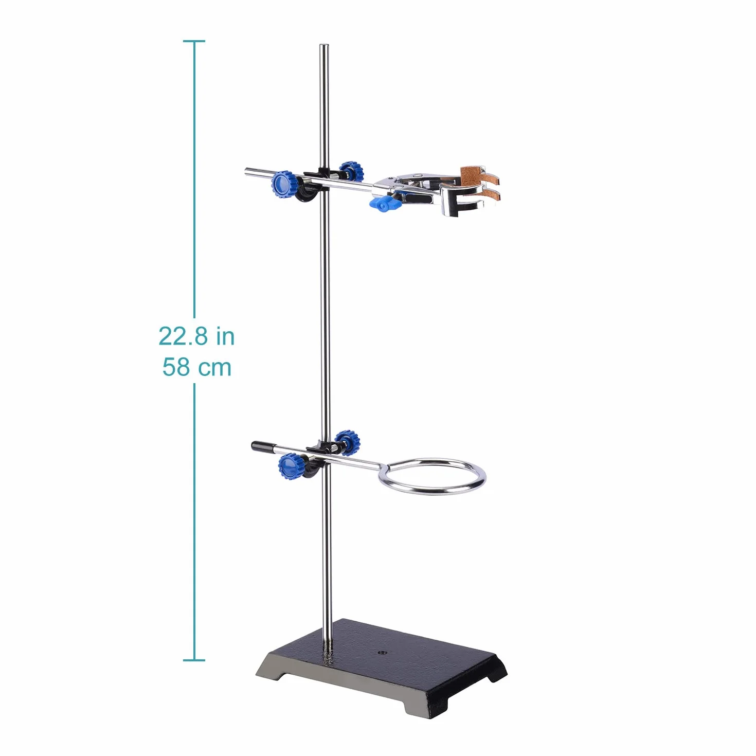Stonylab Supporto in Acciaio per Laboratorio con Asta 56.9 cm e Morsetto 4-Prong