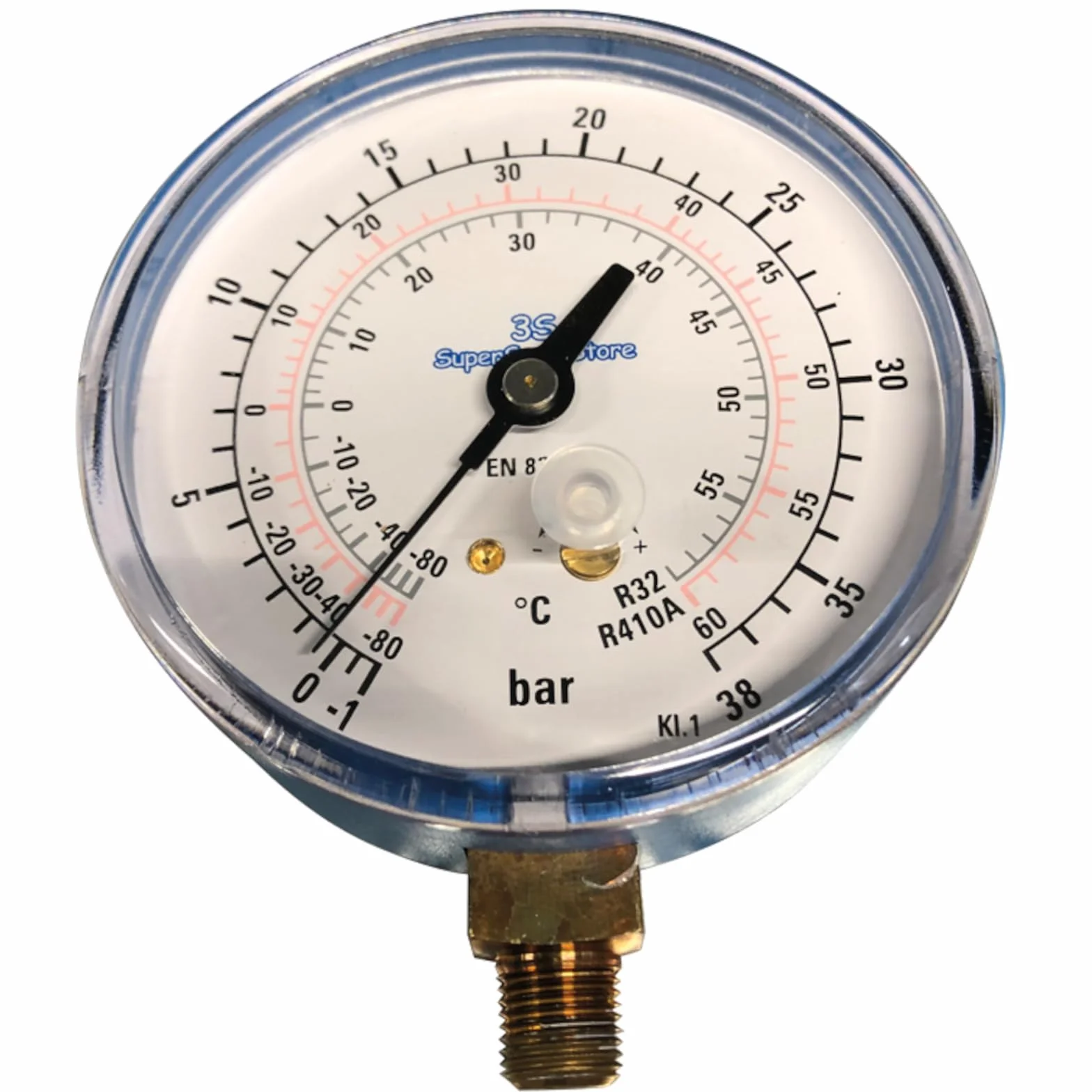 3S SuperSamaStore Manometro di Bassa Pressione Professionale per Gas Refrigerante, Quadrante con Scale Gas R32 e R410A