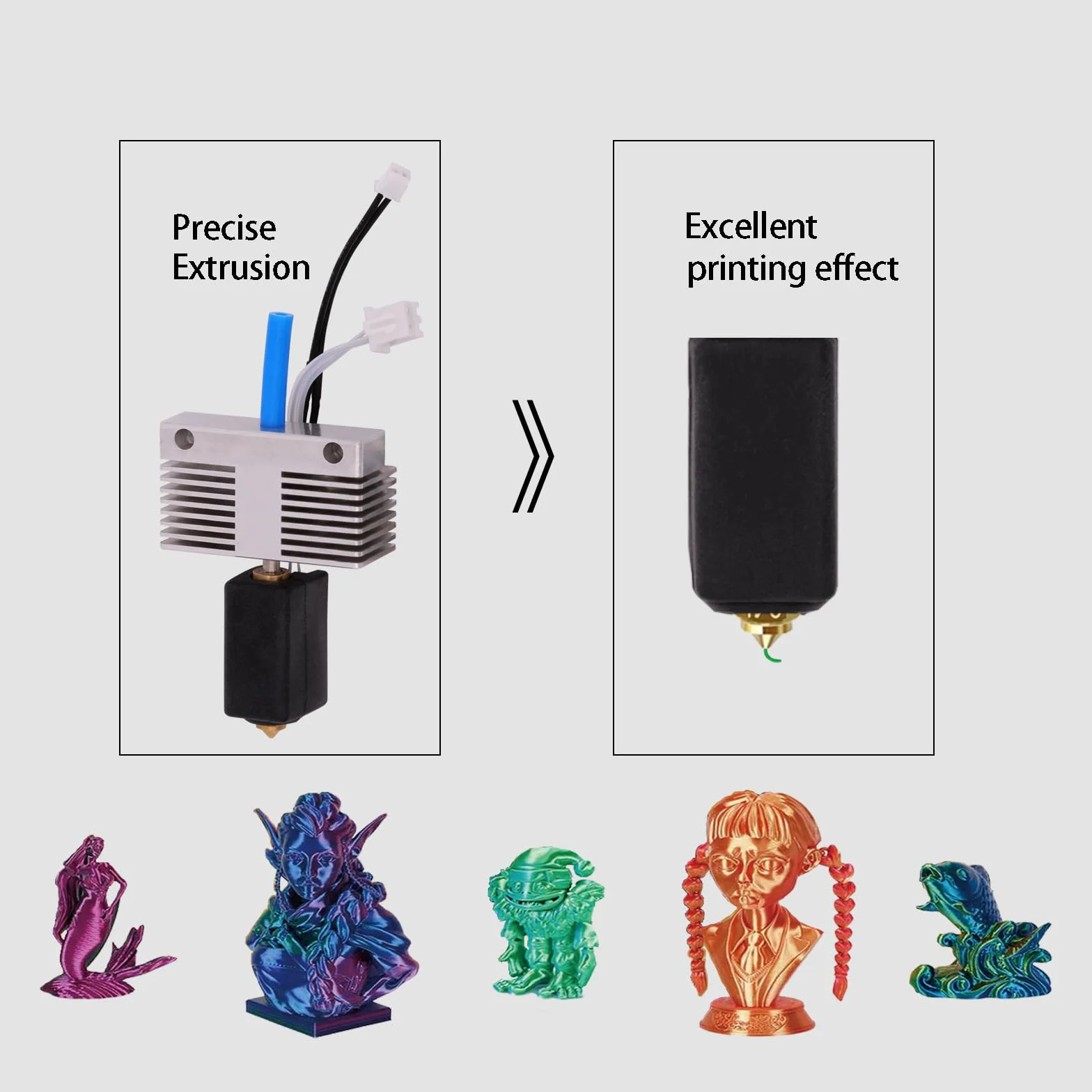 Kit Hotend per Elegoo Neptune 4 Plus, Neptune 4 Max, estrusore 3D Printer Print Head Extruder Hot End Kit Heating Block Kit con 5 pezzi extra 0,4 mm in ottone e 1 cover in silicone