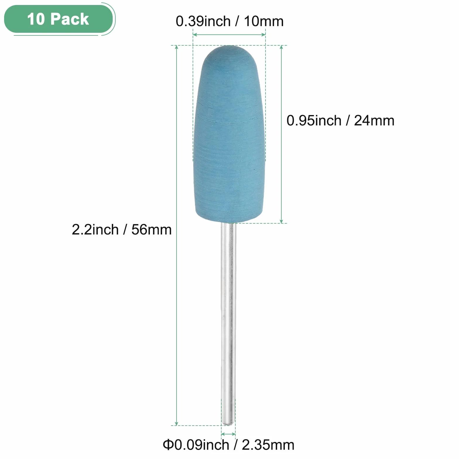 M METERXITY 10 Pcs Ruota Per Lucidatura A Punta In Silicone 0.39 Pollici 10mm Diametro Kit Di Lucidatura Per Gioielli 2000 Grana Blu