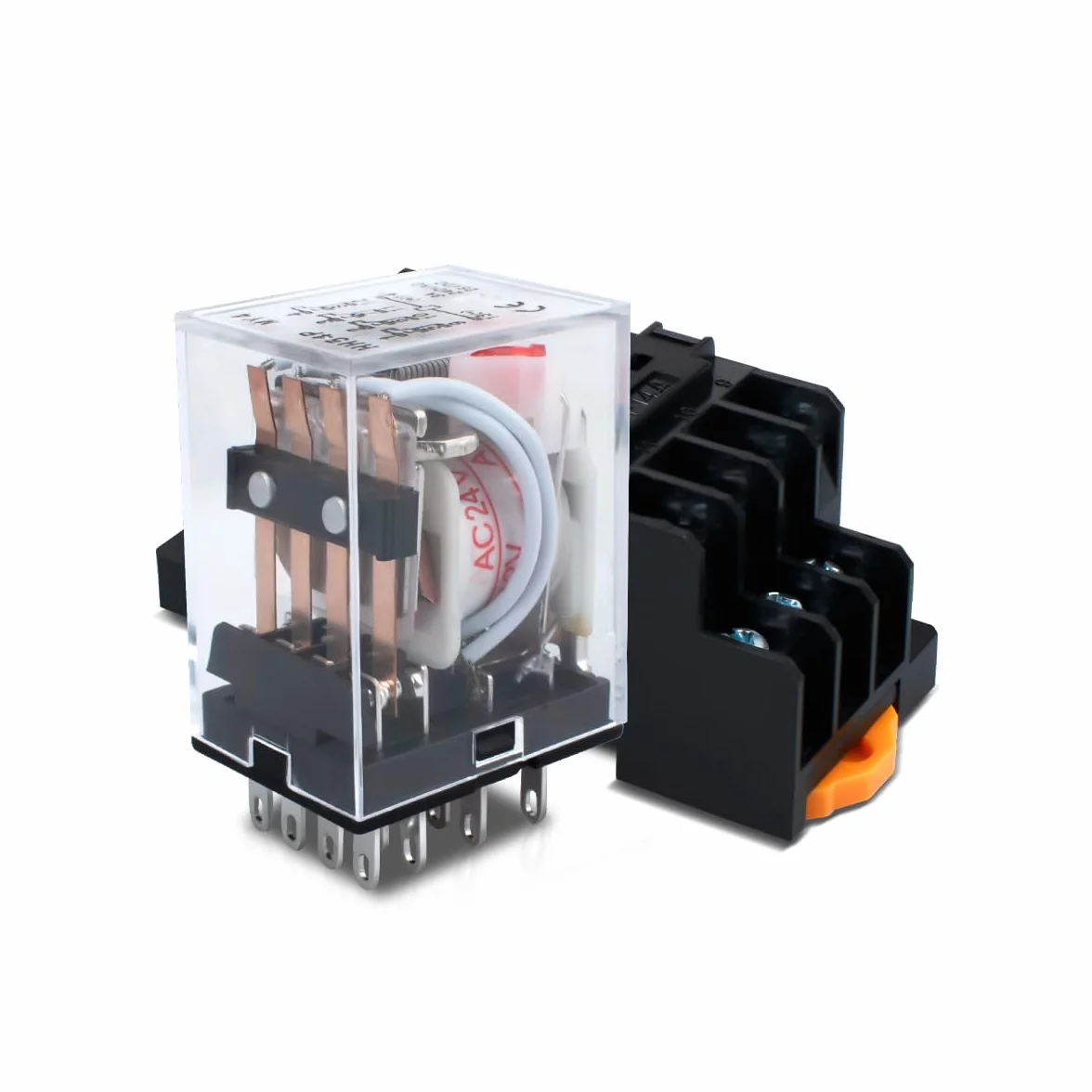 1pcs AC 24V relè di potenza elettromagnetica con, 14 Pin 5A relè a bobina con base a calza HH54P