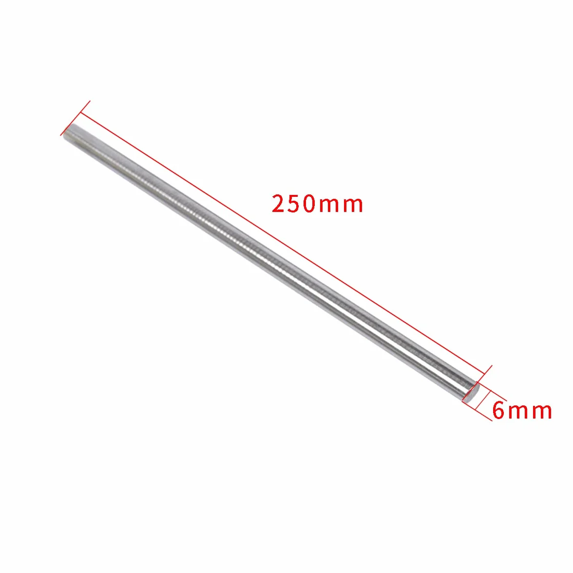Aste Rotonde in Acciaio Inox 304 6 mm x 250 mm per Albero Tornio Barra Rotonda Solida