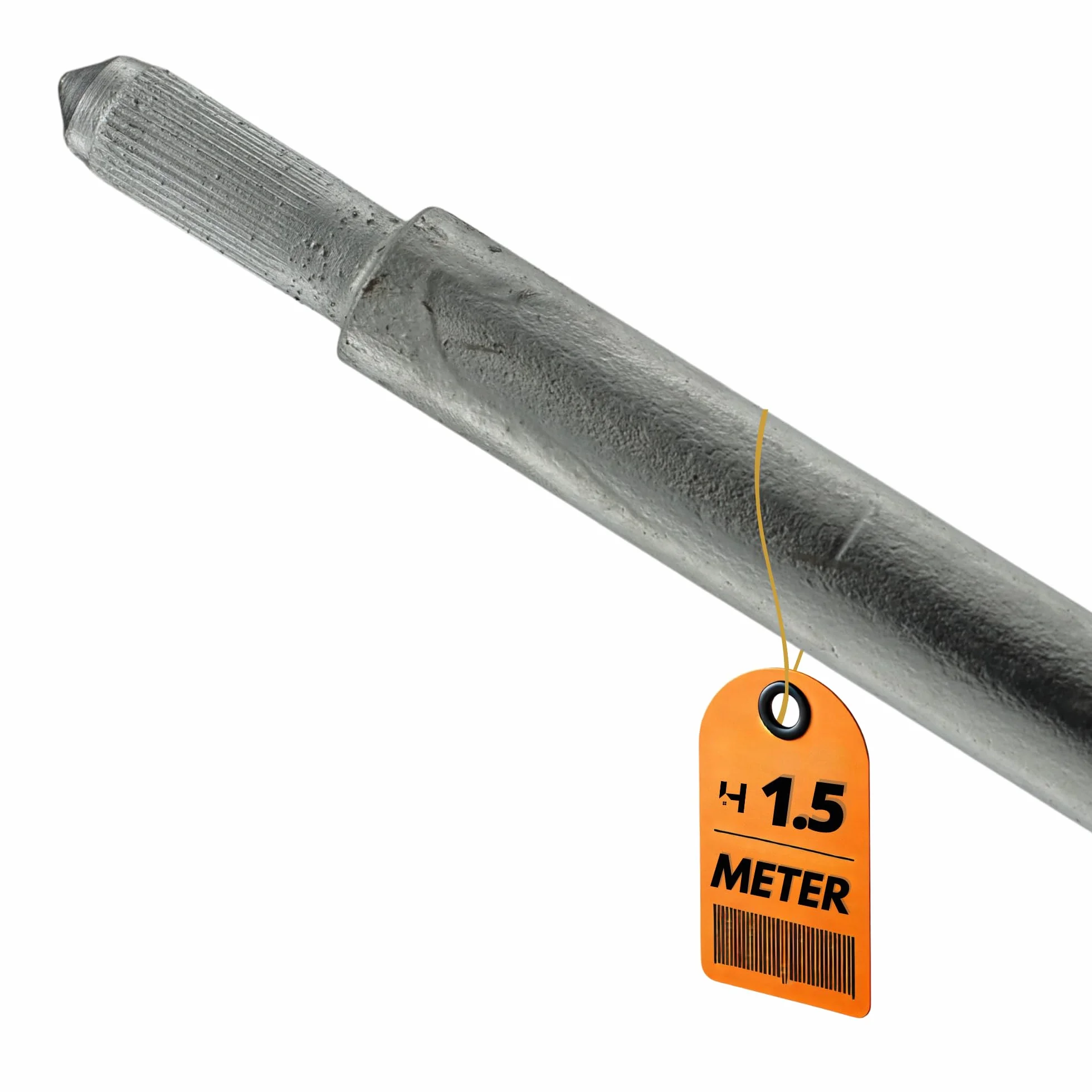HausHeld® - Picchetto di espansione 1,5 m, Ø 16 mm, zincato a caldo, per sistemi di protezione contro i fulmini, prolunga per sistema di messa a terra, resistente alla corrosione e durevole