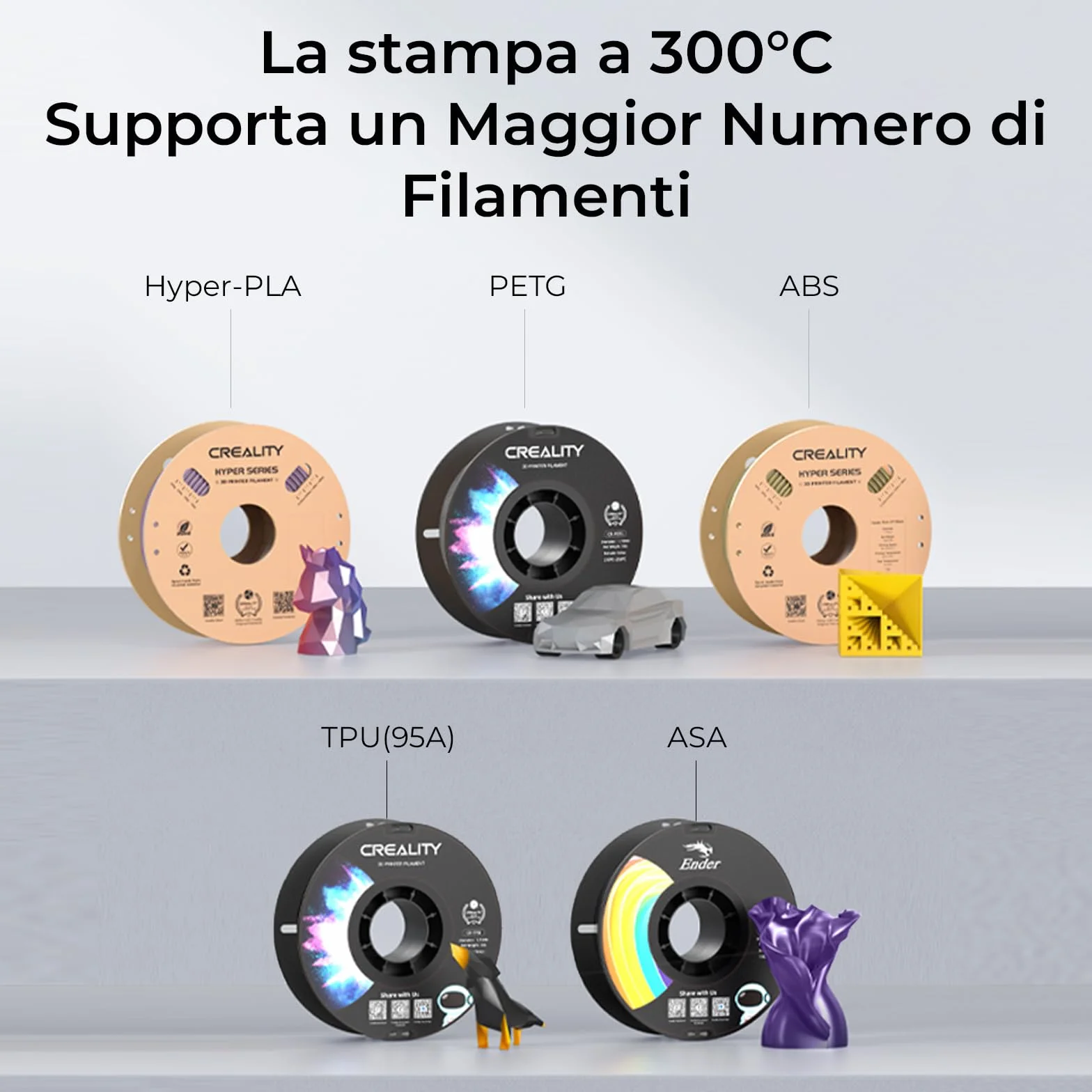 Creality Stampante 3D Ender 3 V3 KE, 500 mm/s di Stampa ad Alta Velocità con Livellamento Automatico, Printer 3D L'estrusore Diretto Sprite Supporta la Stampa a 300℃, Volume di Stampa 220×220×250 mm