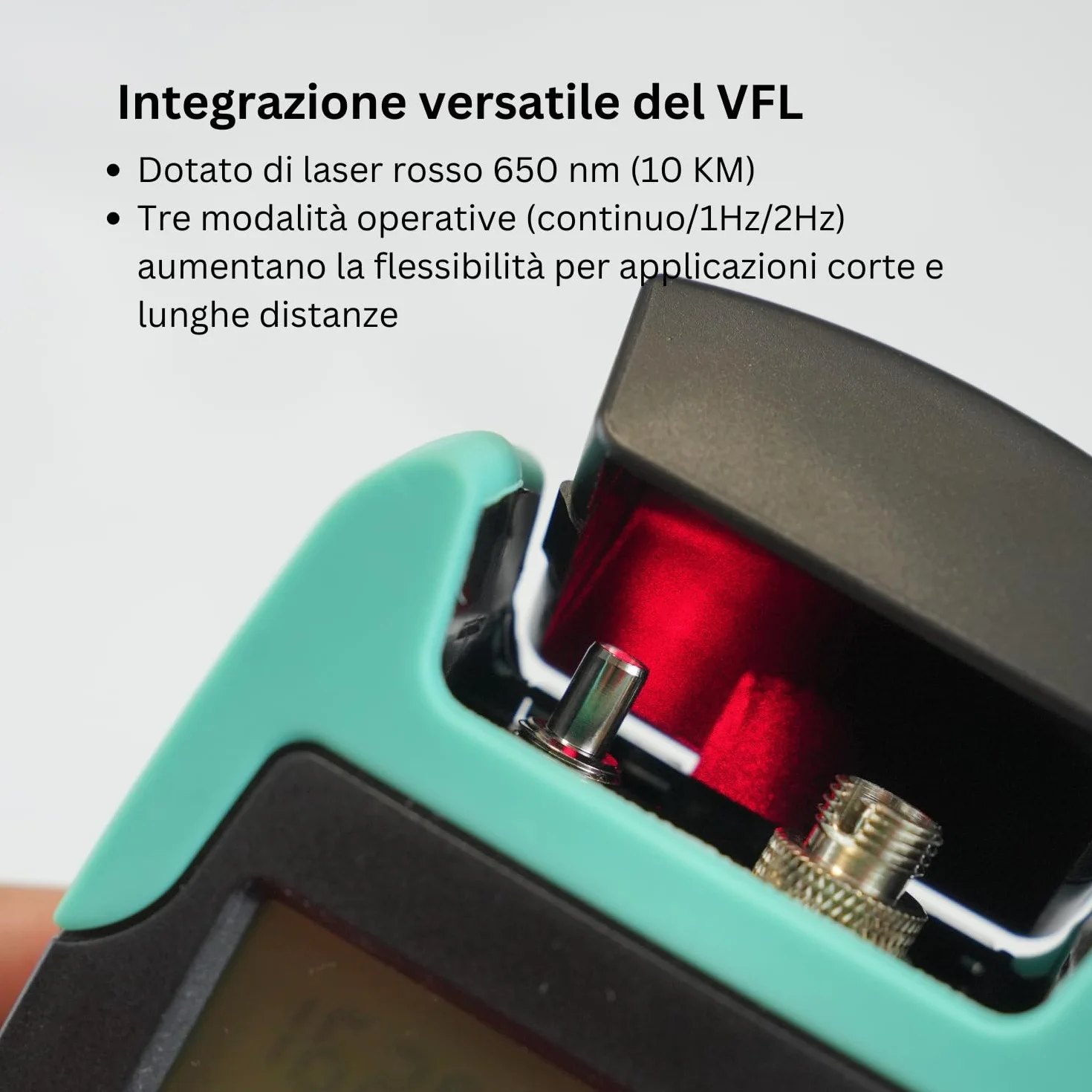TM530 Tester per fibra ottica Misuratore di potenza ottico 4-in-1 con batteria ricaricabile, power meter fibra ottica multifunzionale con localizzatore visivo dotato di VFL RJ45 luce LED