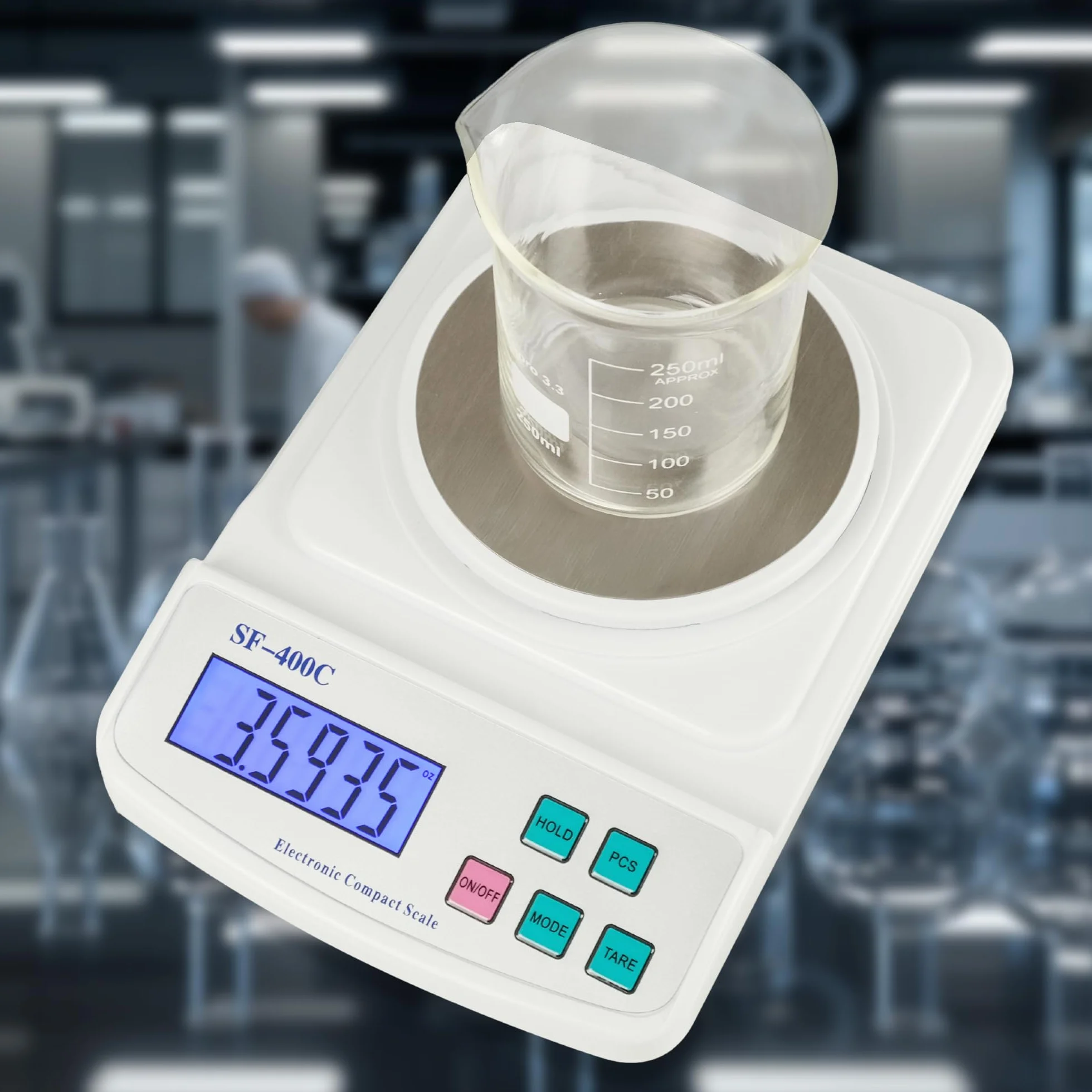 Eosphorus Bilancia Scientifica da Laboratorio 600g x 0,01g, Bilancia Tecnica di Precisione per Fisica e Chimica, Funzione Conteggio Pezzi, Alta Stabilità, Include Cavo USB e Alimentatore