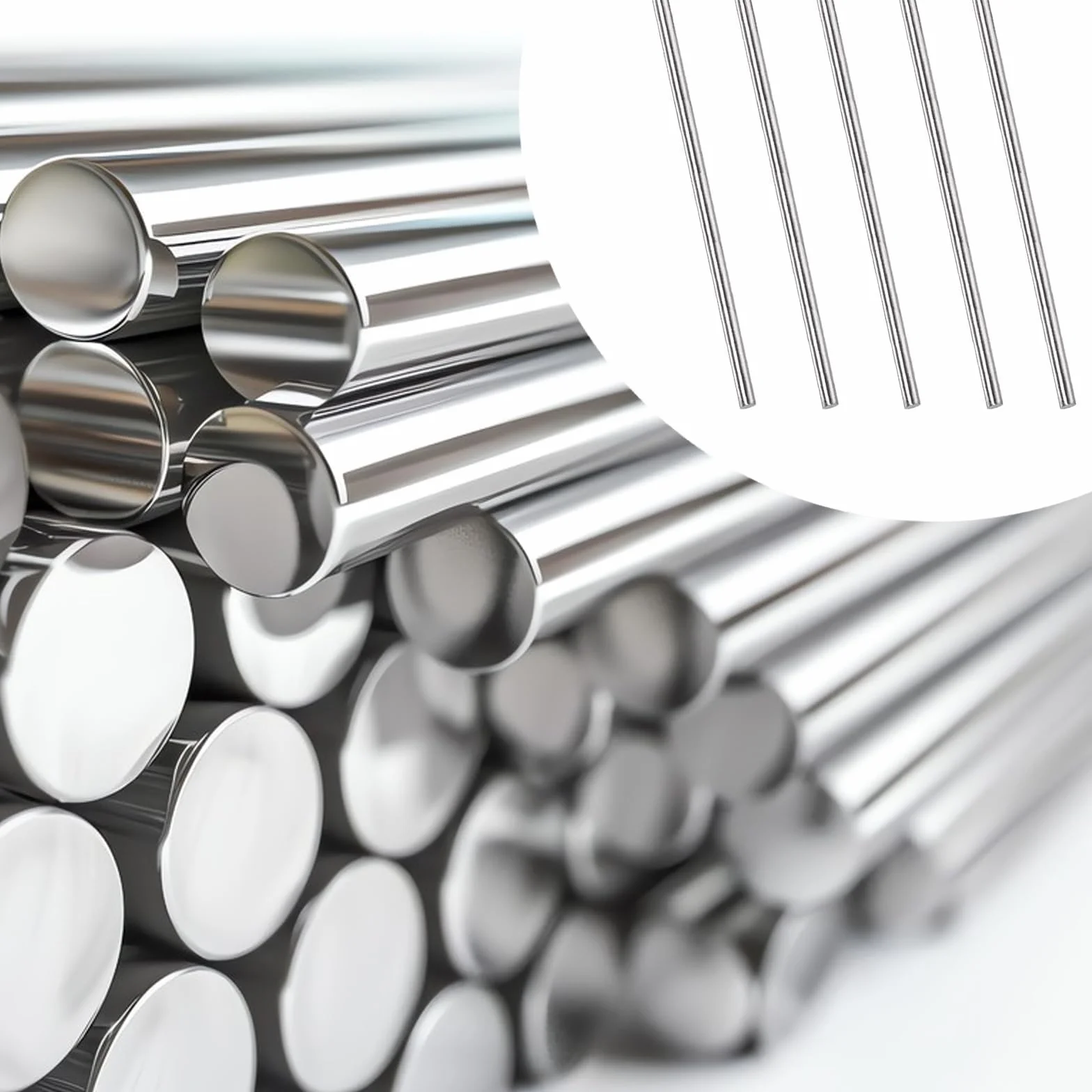 Aste di Acciaio Inox 3,5 mm x 300 mm Barre Solide Rotonde per Fai da Te