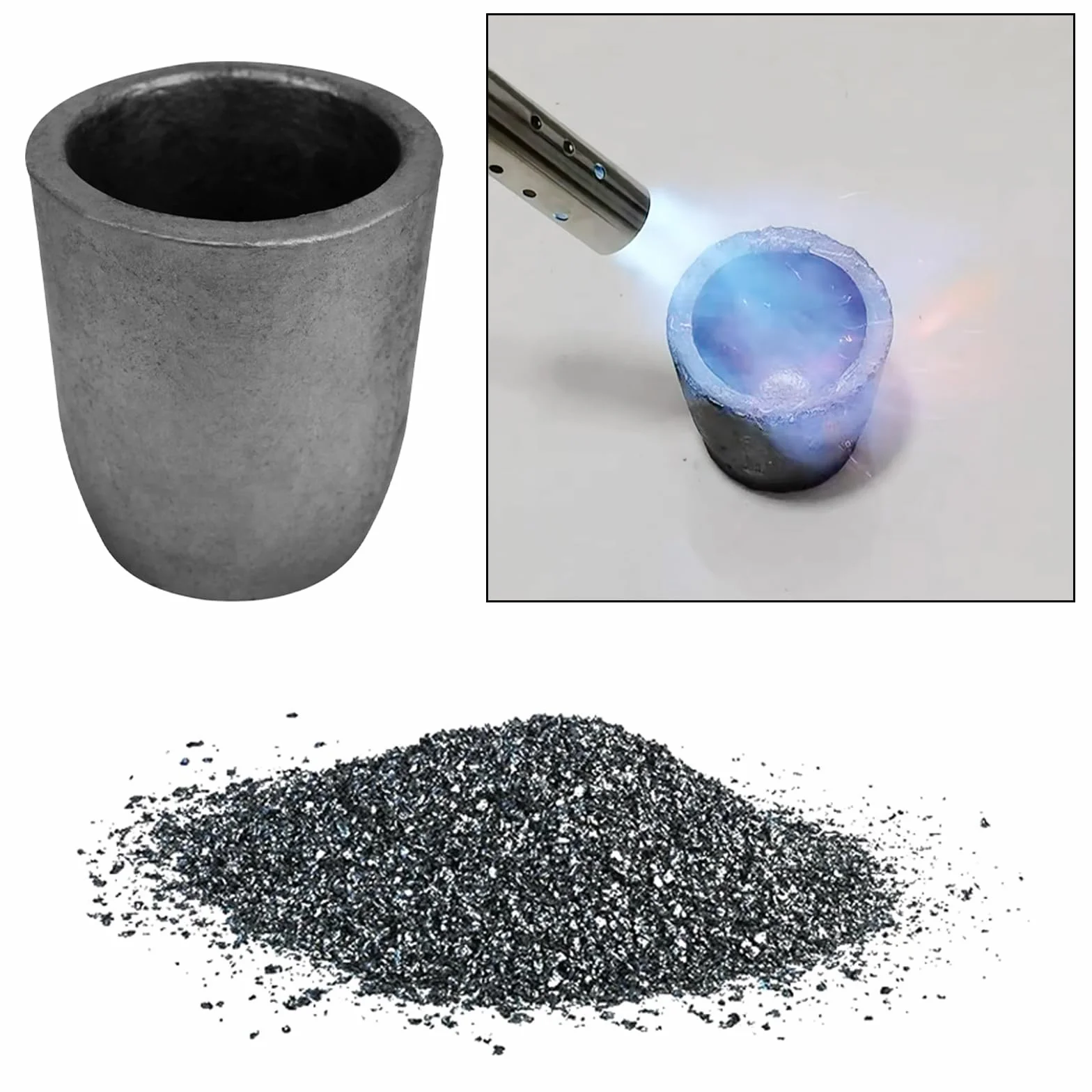 Fusione di Grafite, Grafite Fornace Fonderia Fusione Crogiolo Strumento per La Fusione dei Metalli Fusione Raffinazione Oro Argento Rame Ottone Alluminio (#3-3KG)